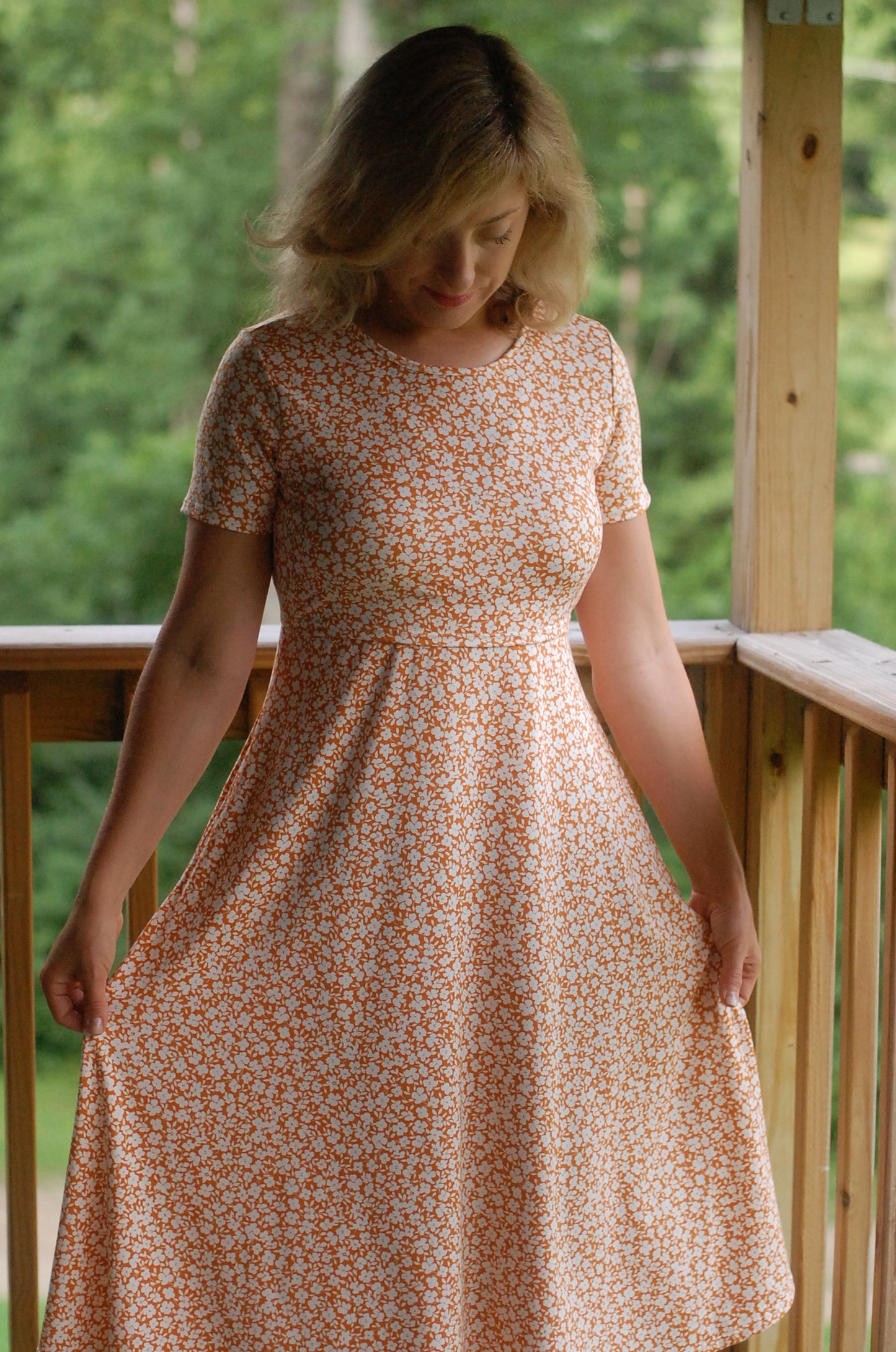 "Summer Blossom" Round Neck Twirl Nursing Friendly Dress