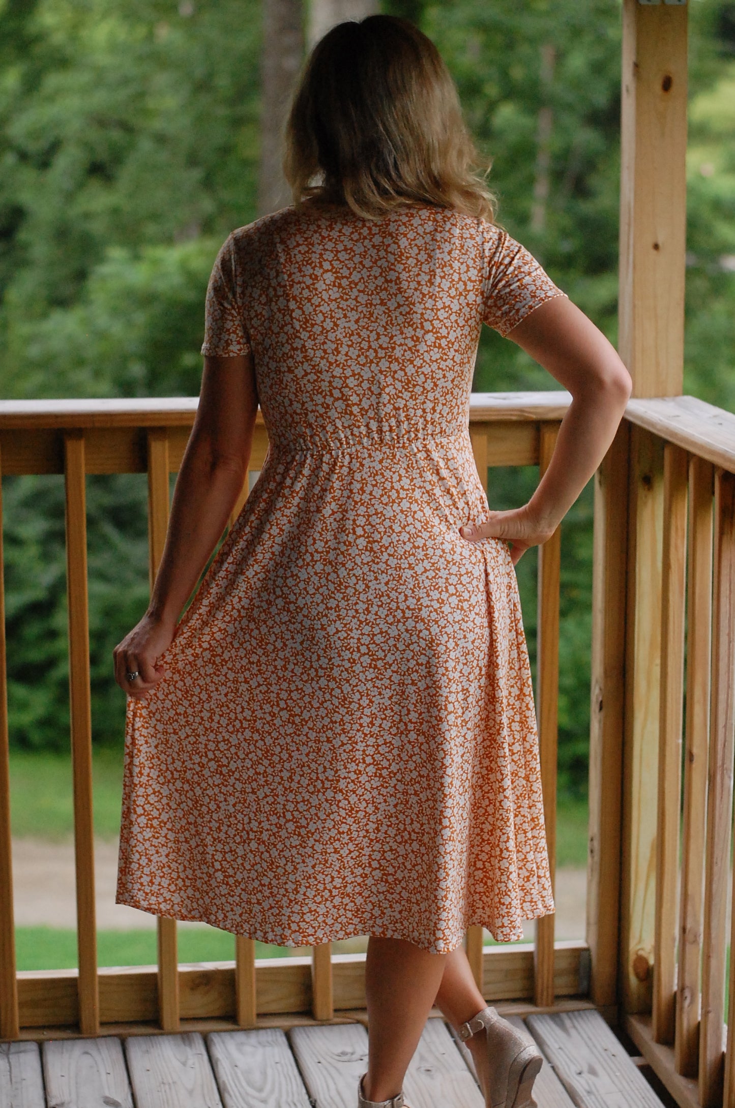 "Summer Blossom" Round Neck Twirl Nursing Friendly Dress