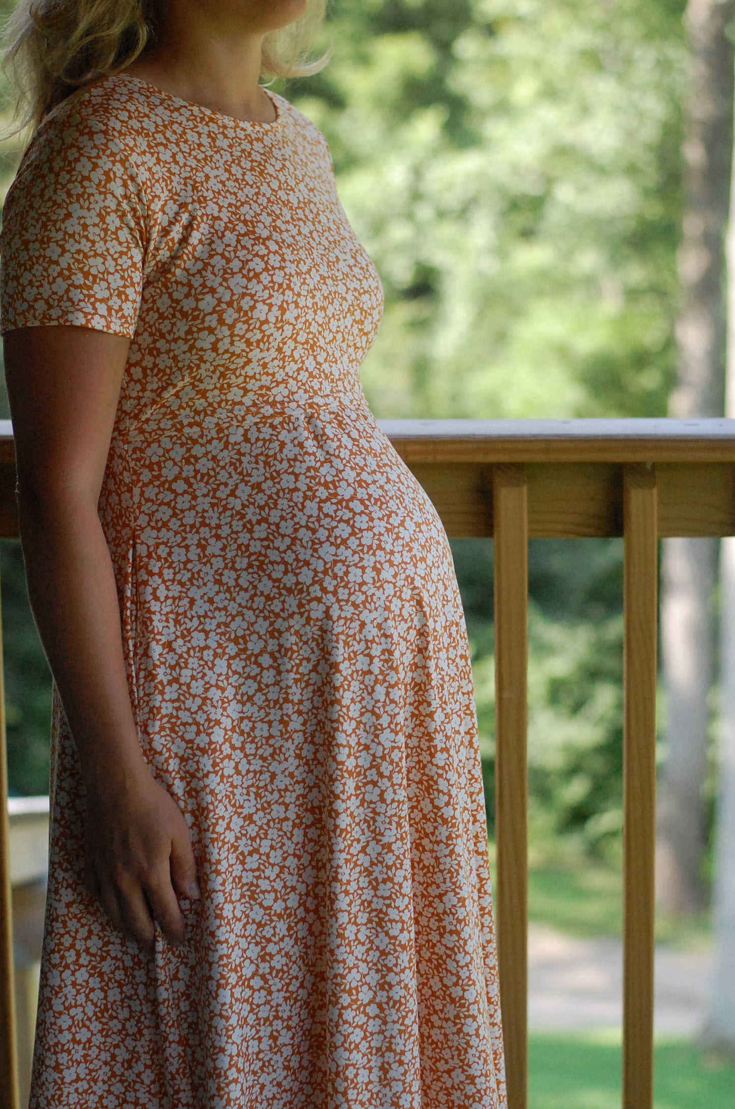 "Summer Blossom" Round Neck Twirl Nursing Friendly Dress