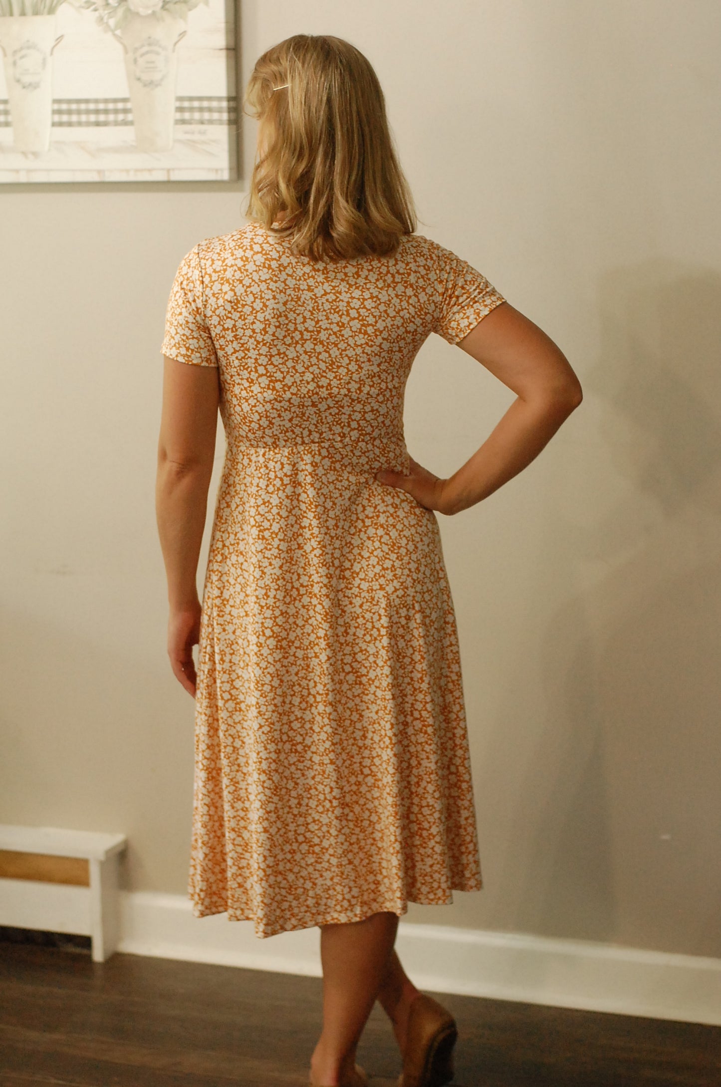 "Summer Blossom" Round Neck Twirl Nursing Friendly Dress