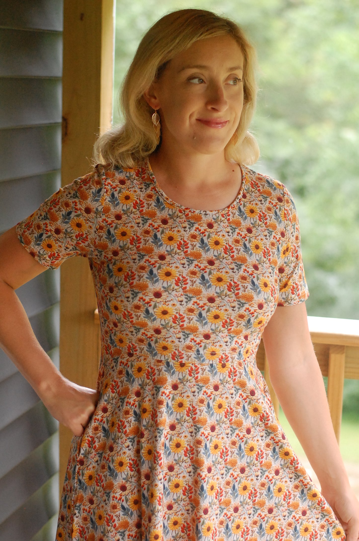 Pre-Order Cotton Sunflower Floral Nursing Friendly Twirl Dress