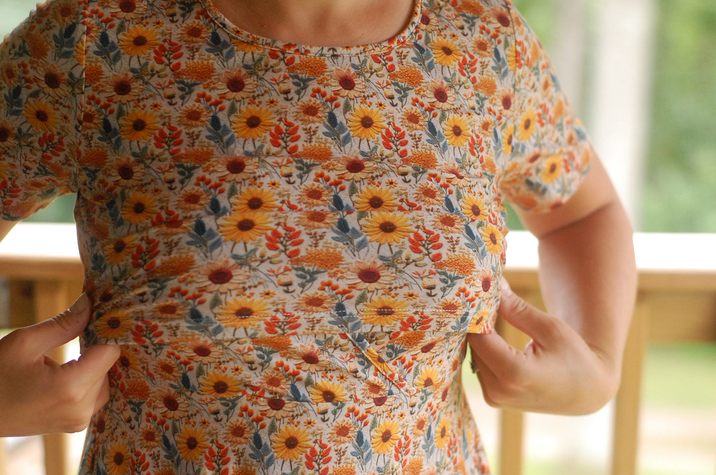 Pre-Order Cotton Sunflower Floral Nursing Friendly Twirl Dress
