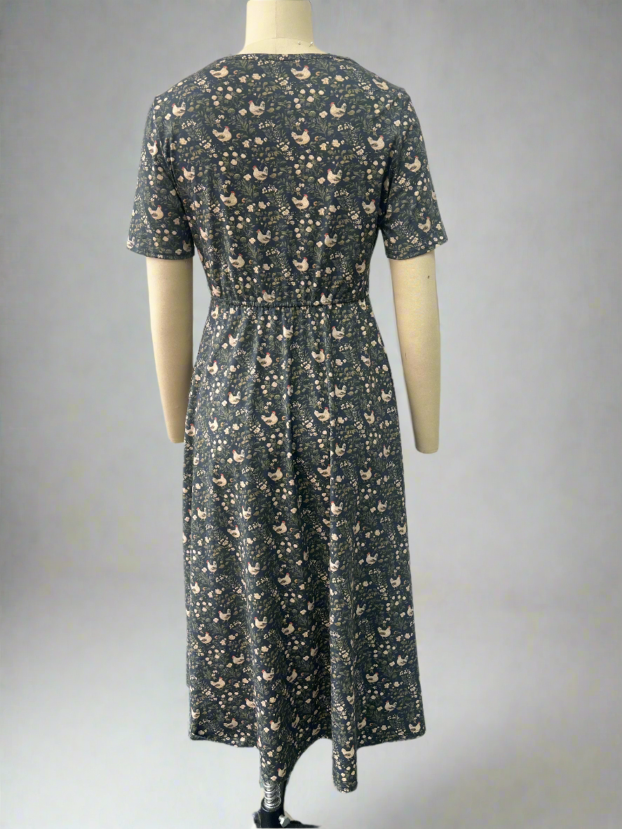 Pre-Order Cotton Chicken Print Nursing Friendly Dress