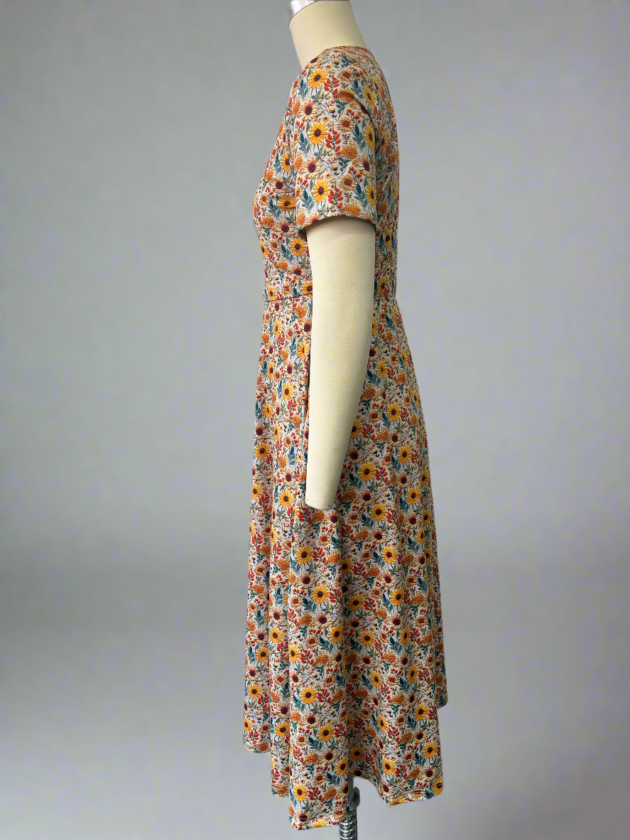 Pre-Order Cotton Sunflower Floral Nursing Friendly Twirl Dress