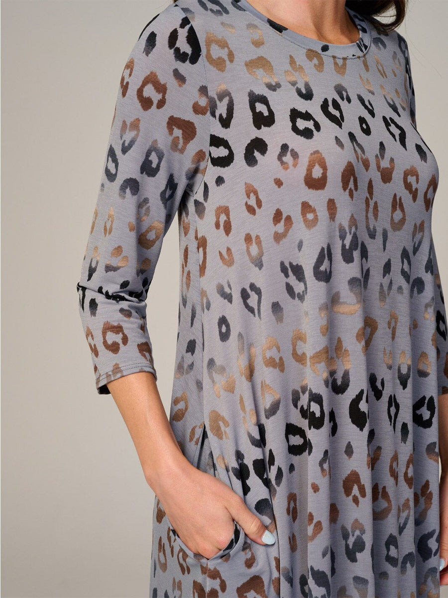 Leopard Print Comfy Dress with Ruffle
