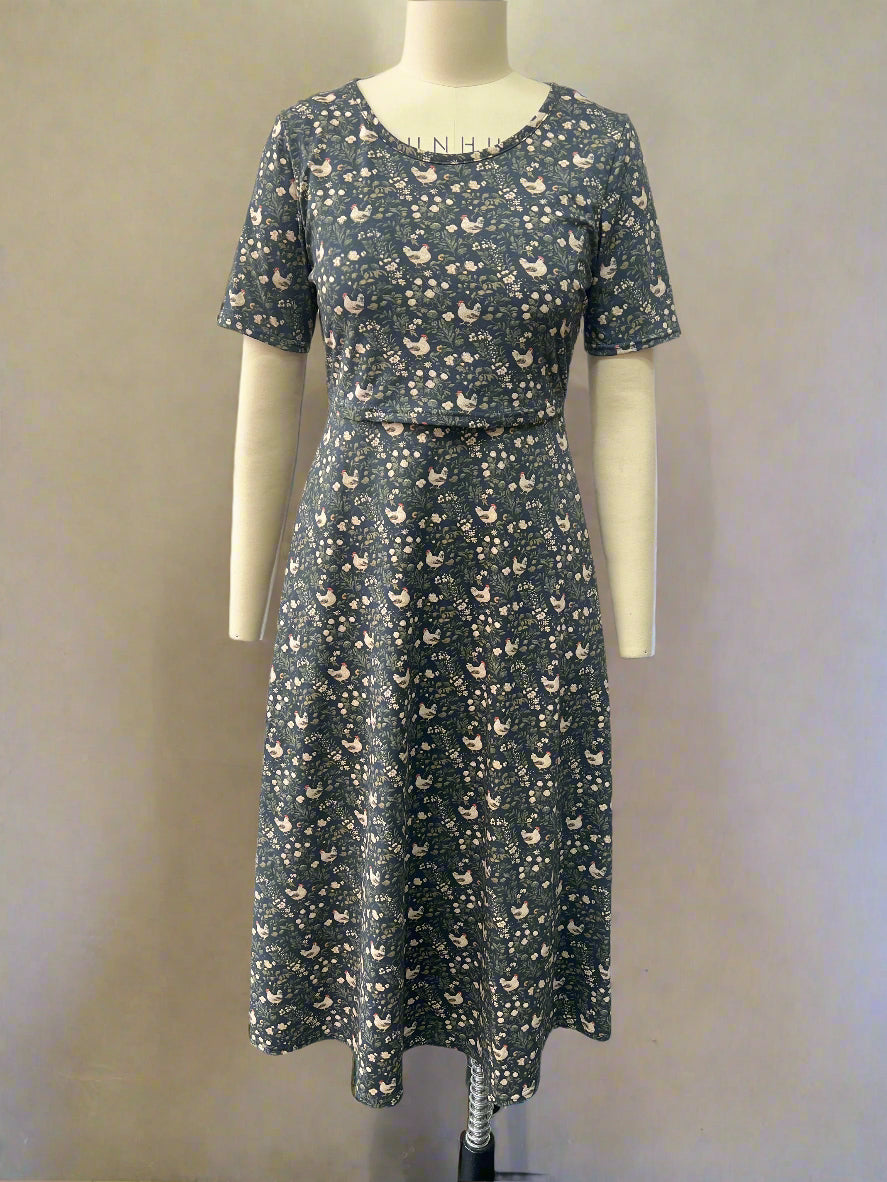 Pre-Order Cotton Chicken Print Nursing Friendly Dress