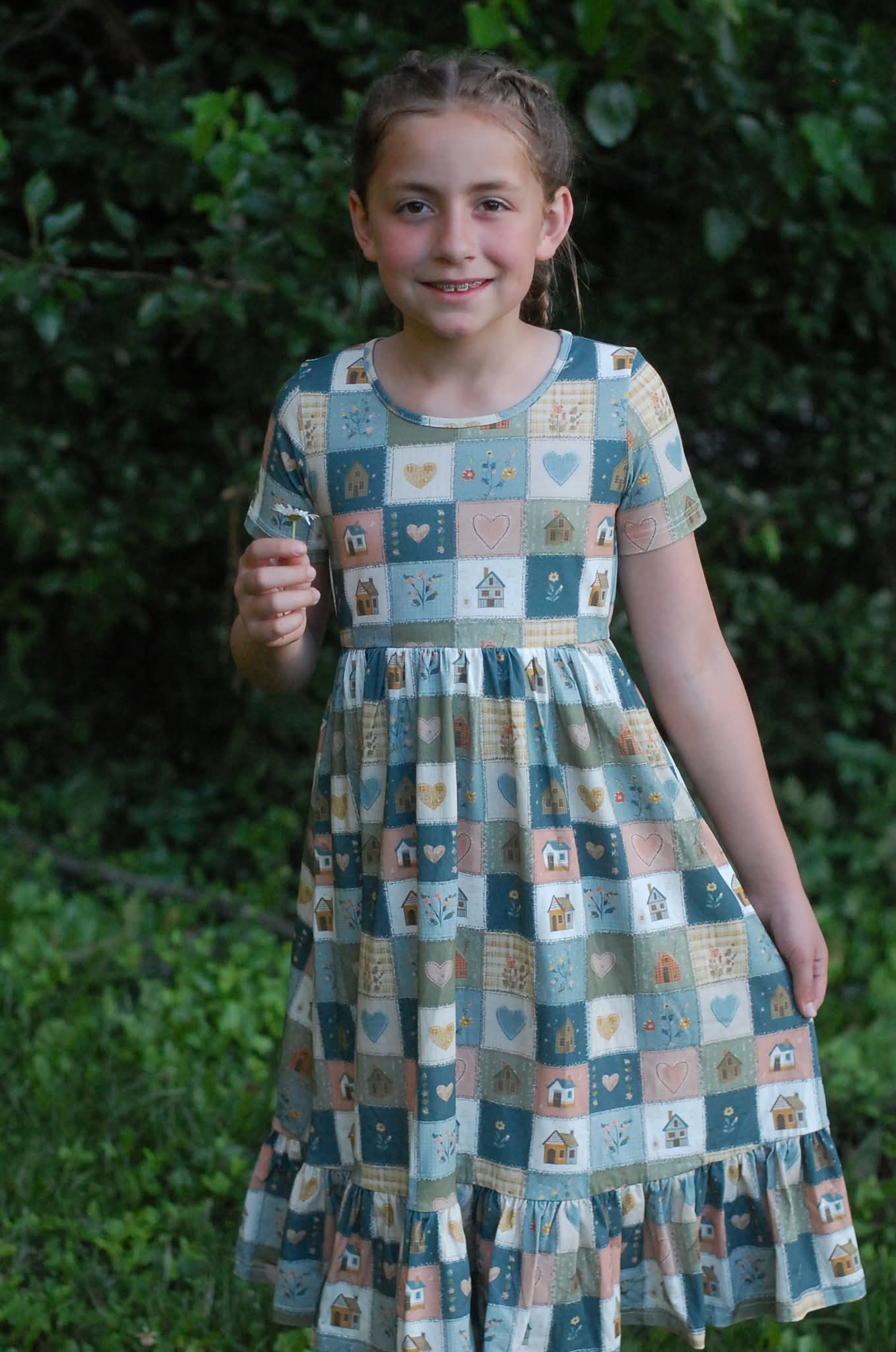 Pre-order Girls "Storybook Cottage" Cotton Tiered Dress