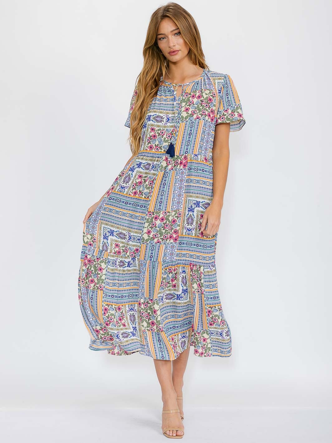 Short Sleeve V-Neck Dress