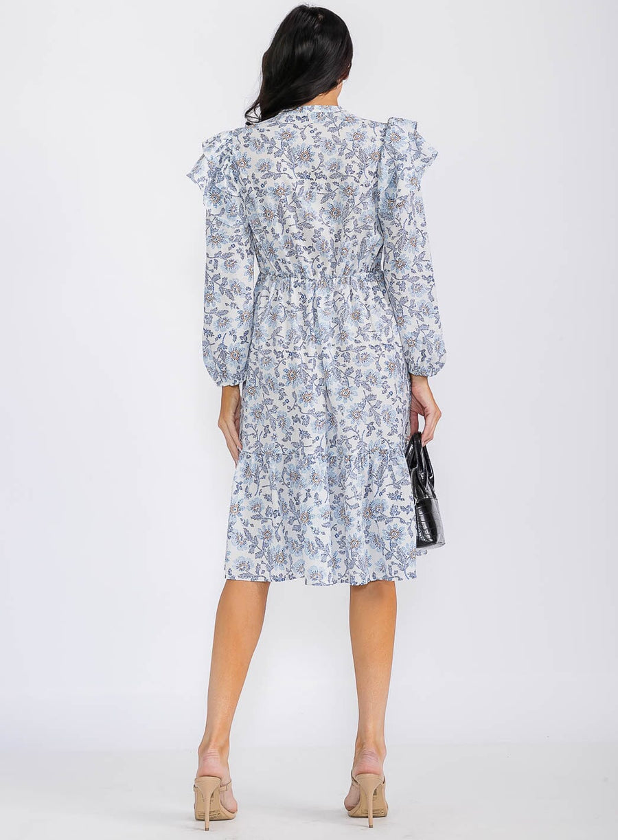 Floral Embroidered Dress with Tassels