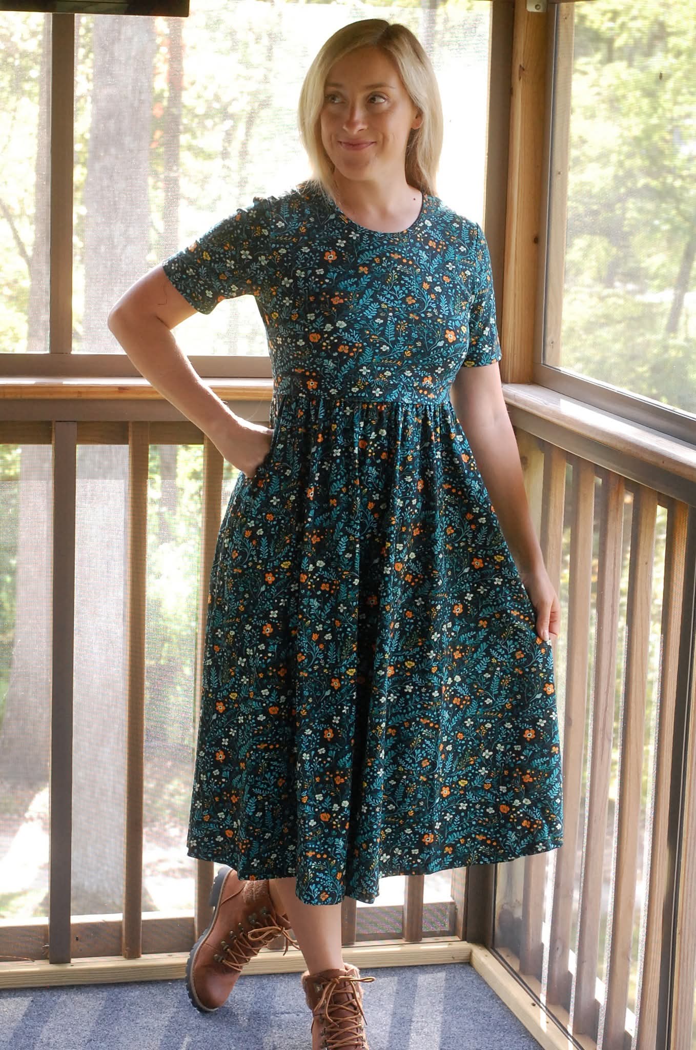 Pre-Order Cotton Fernwood Floral Homestead Nursing Friendly Dress