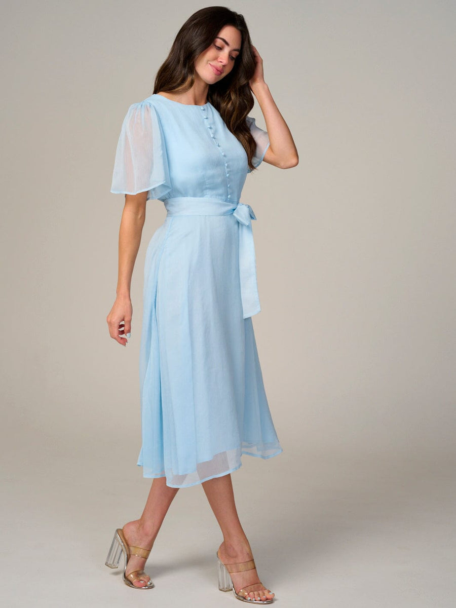 Baby Blue Dress with Sash