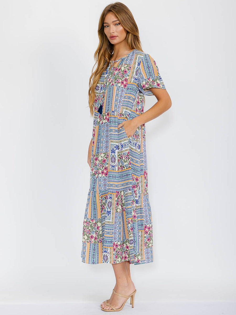 Short Sleeve V-Neck Dress