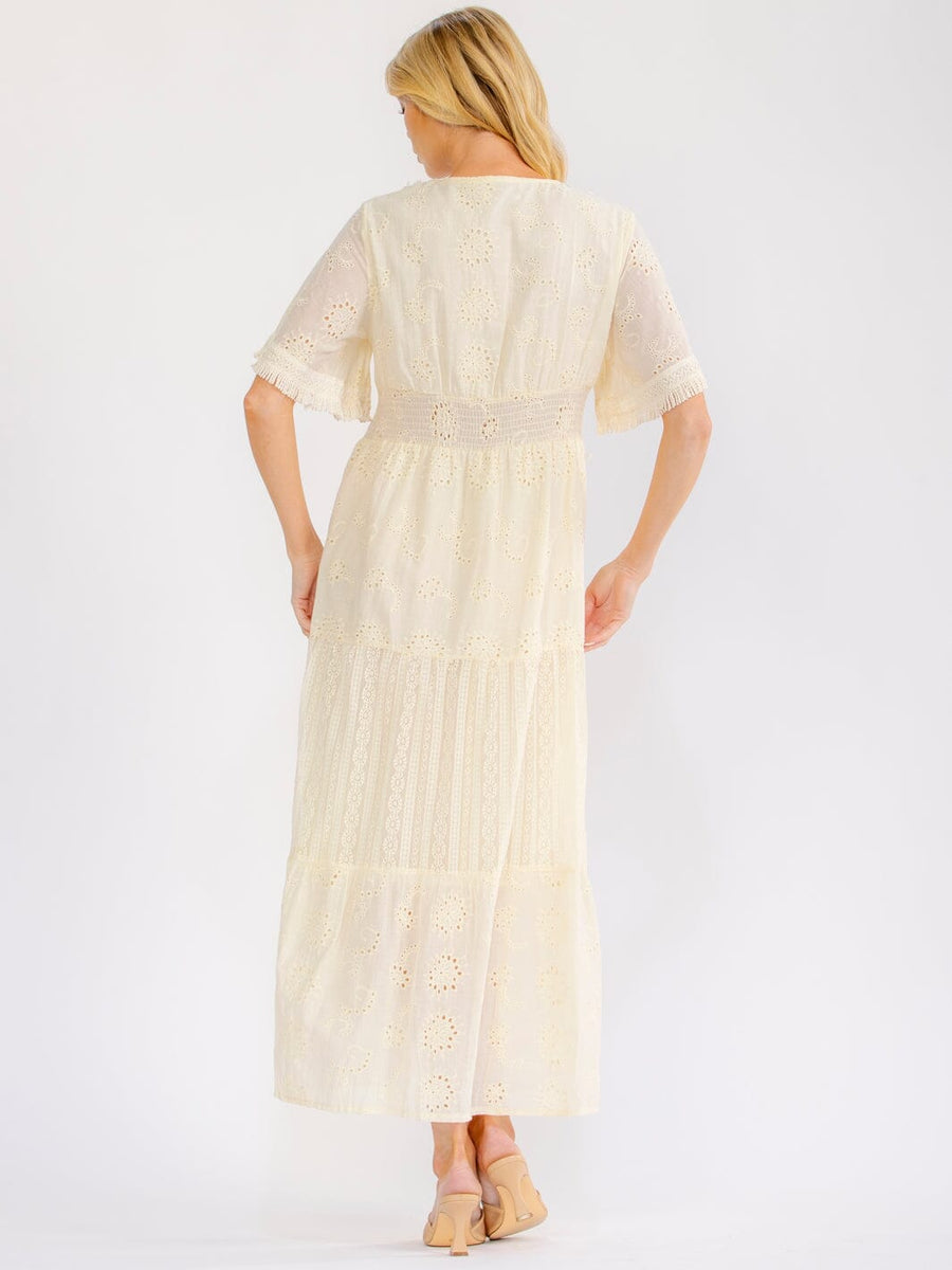 Boho Beach Vibes 100% Cotton Dress in Cream