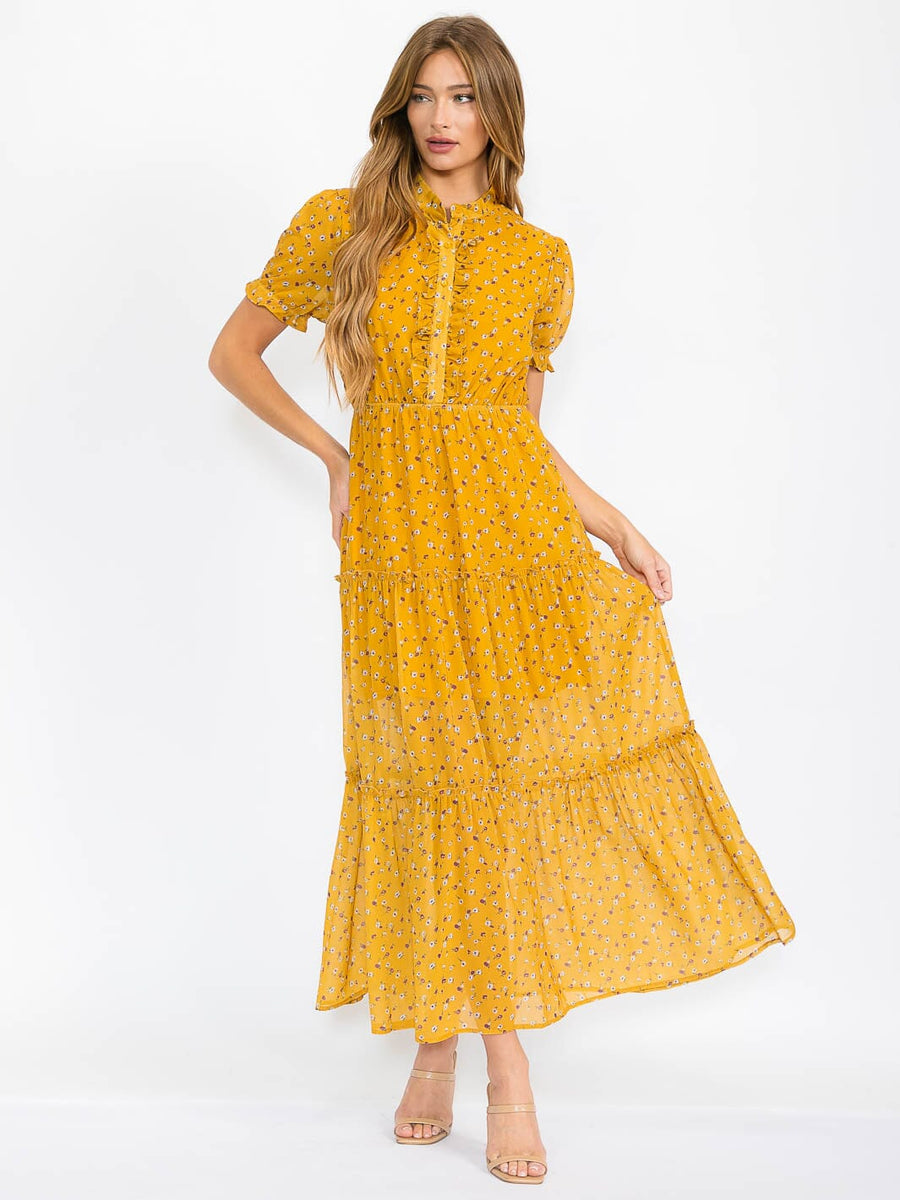 Yellow Floral Maxi Dress
