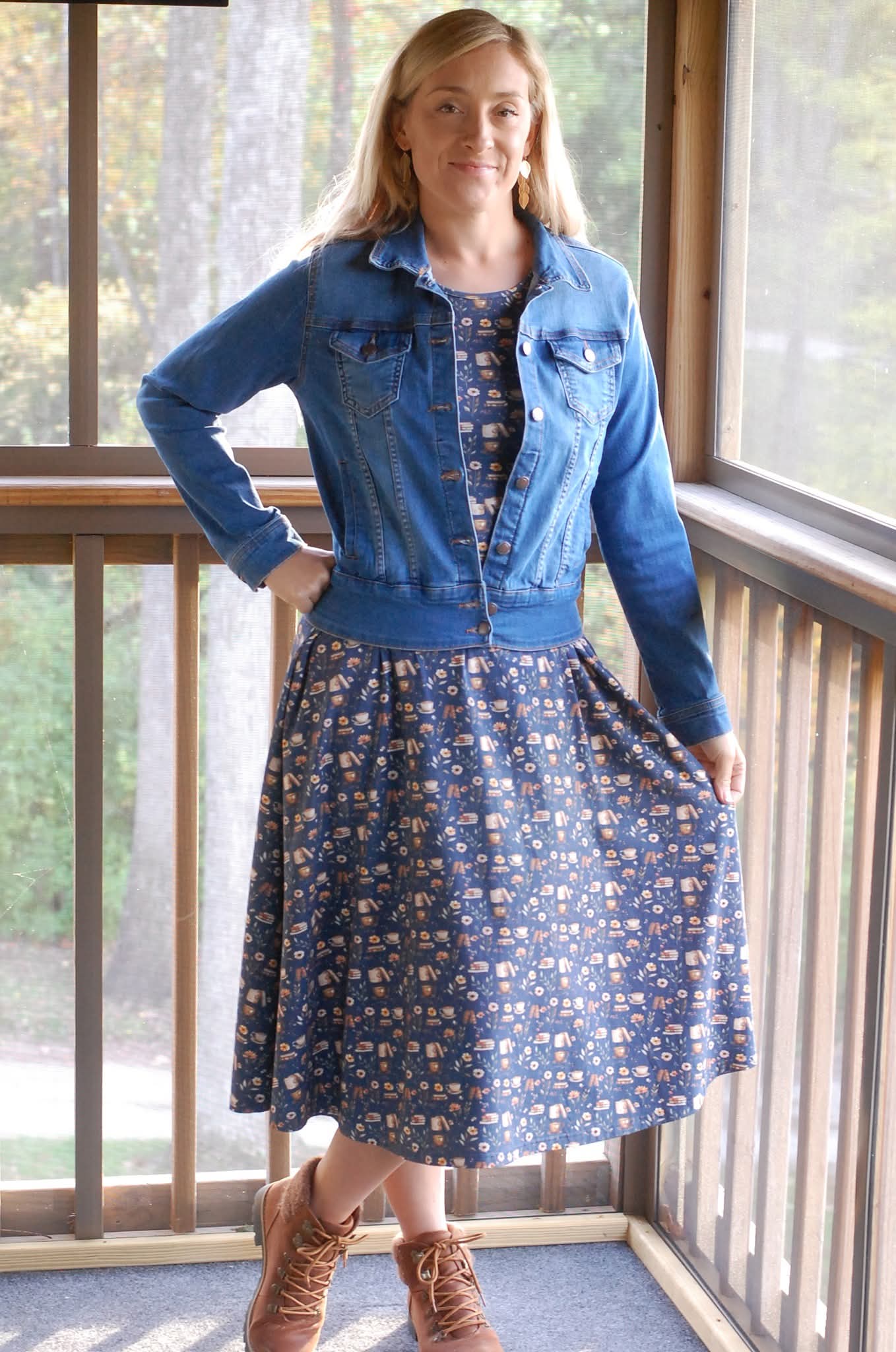 "Novella" Books Print Cotton Twirl Dress