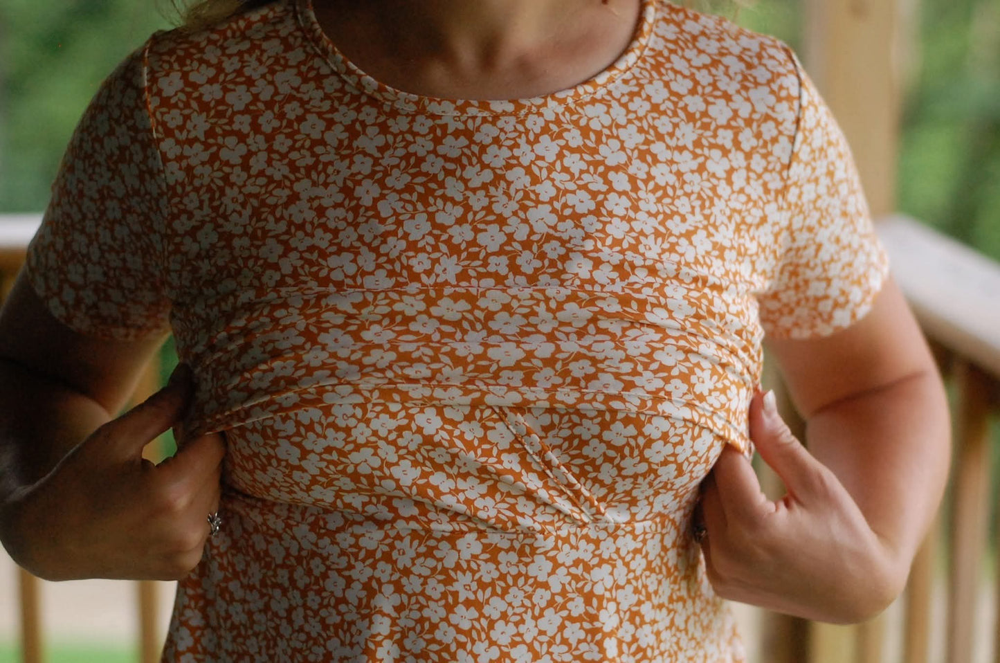 "Summer Blossom" Round Neck Twirl Nursing Friendly Dress