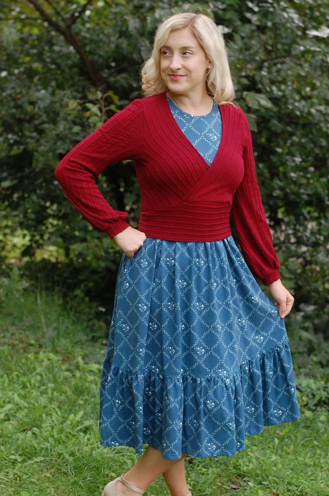Pre-Order "Noel" Midi Dress with Natural Waist Bodice