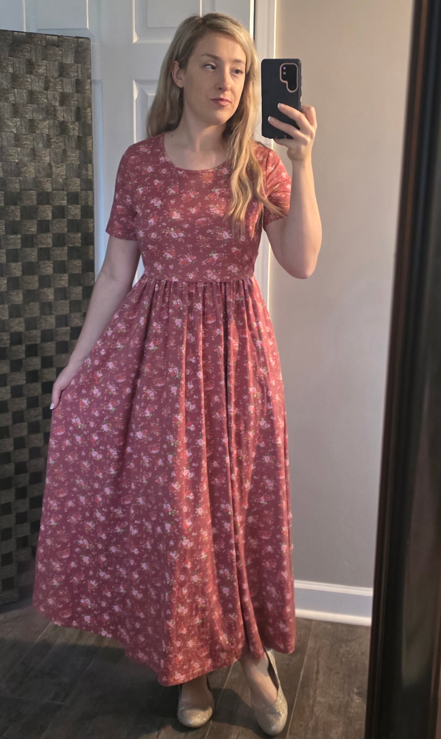 Romantic Blooms Cotton Nursing-Friendly Maxi Dress