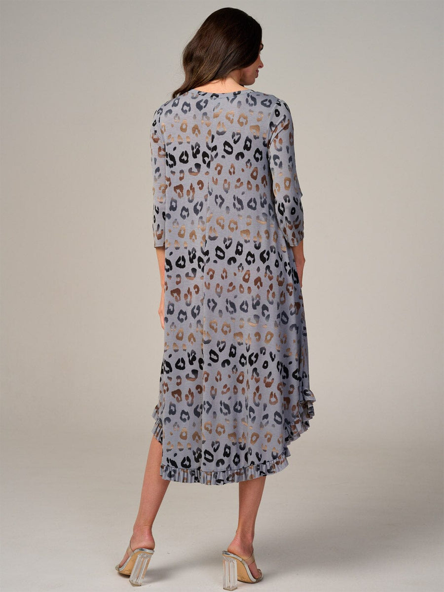 Leopard Print Comfy Dress with Ruffle