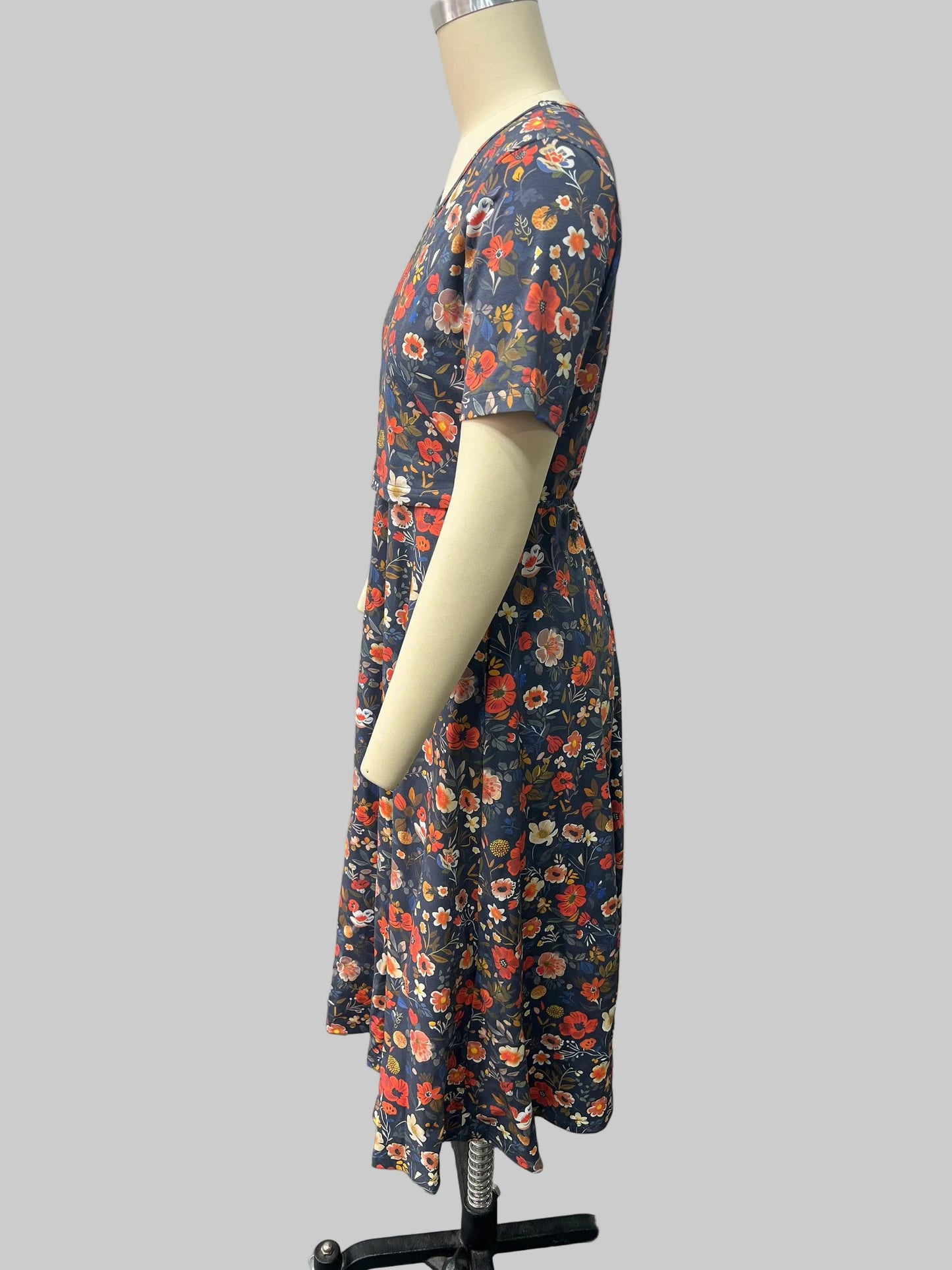 Antique Floral Cotton Twirl Dress Nursing Friendly