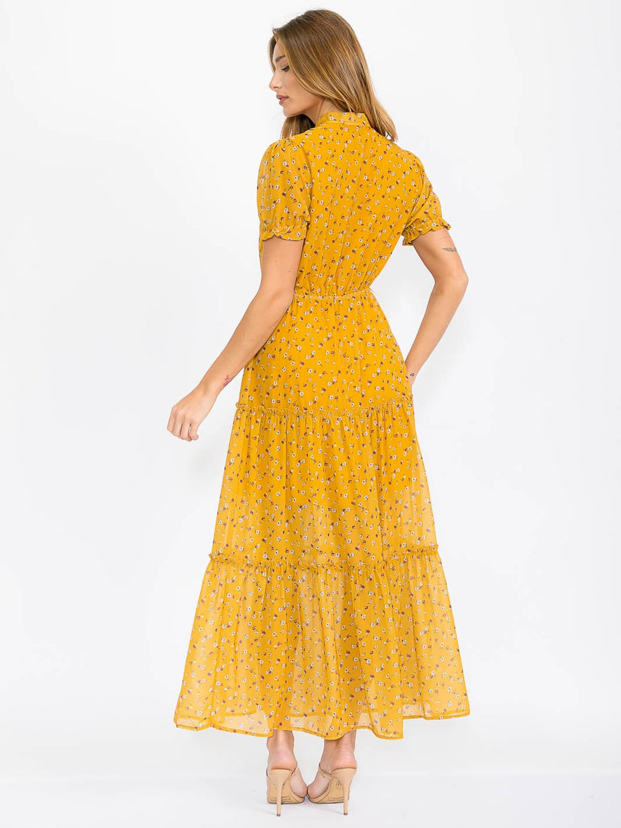 Yellow Floral Maxi Dress