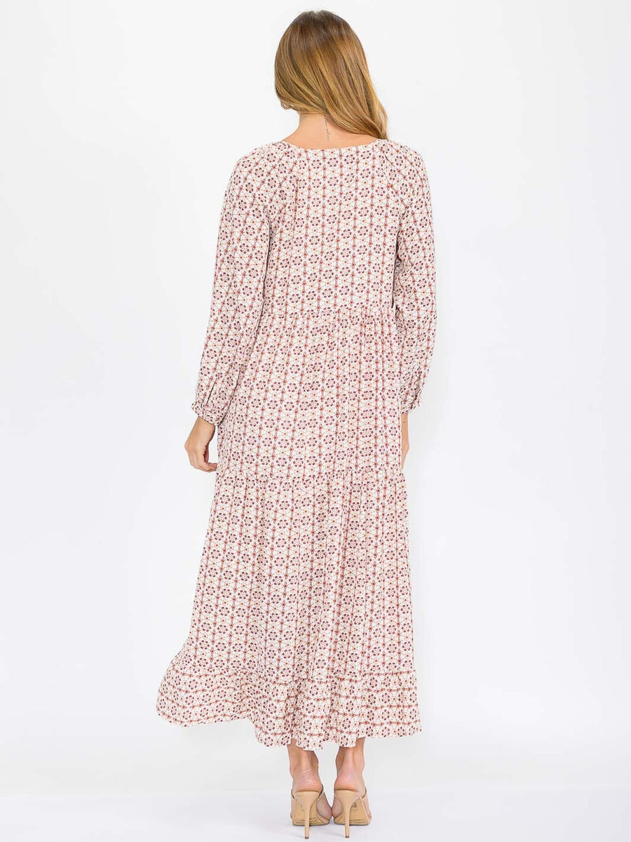 Ivory Floral Maxi Dress