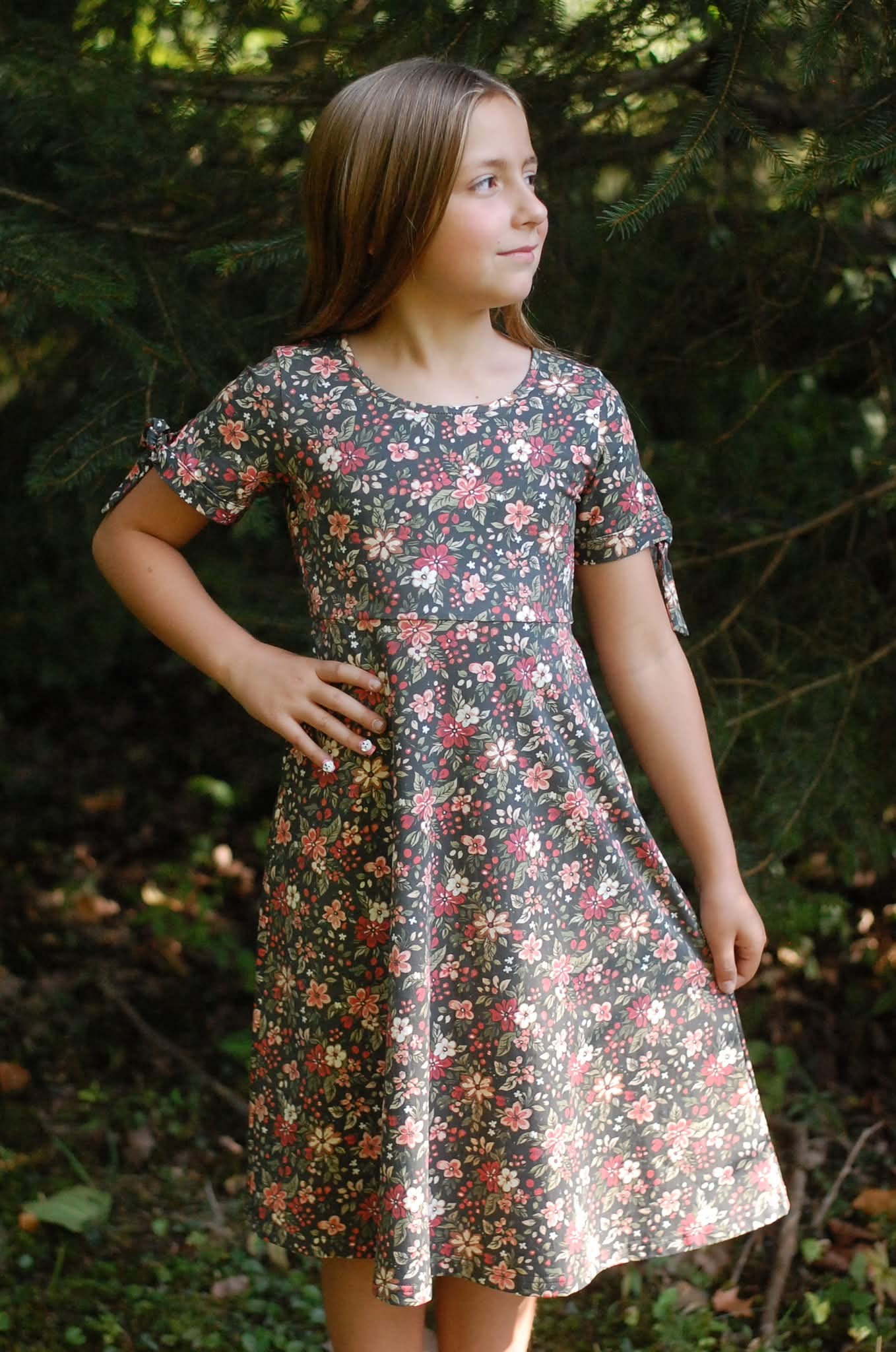 Pre-Order Girls Merry Blooms Cotton Twirl Dress