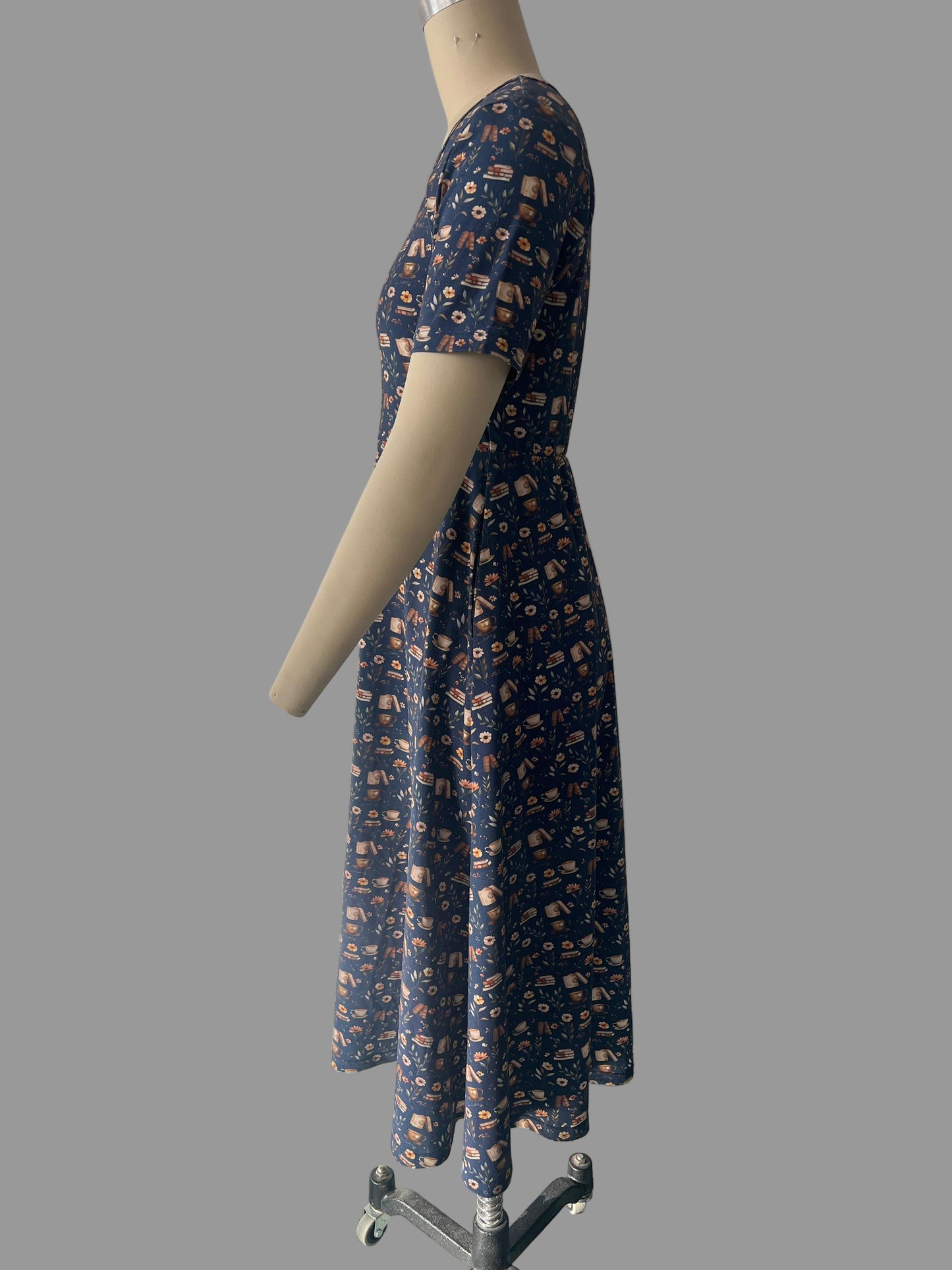 Pre-Order "Novella" Books Print Cotton Twirl Dress