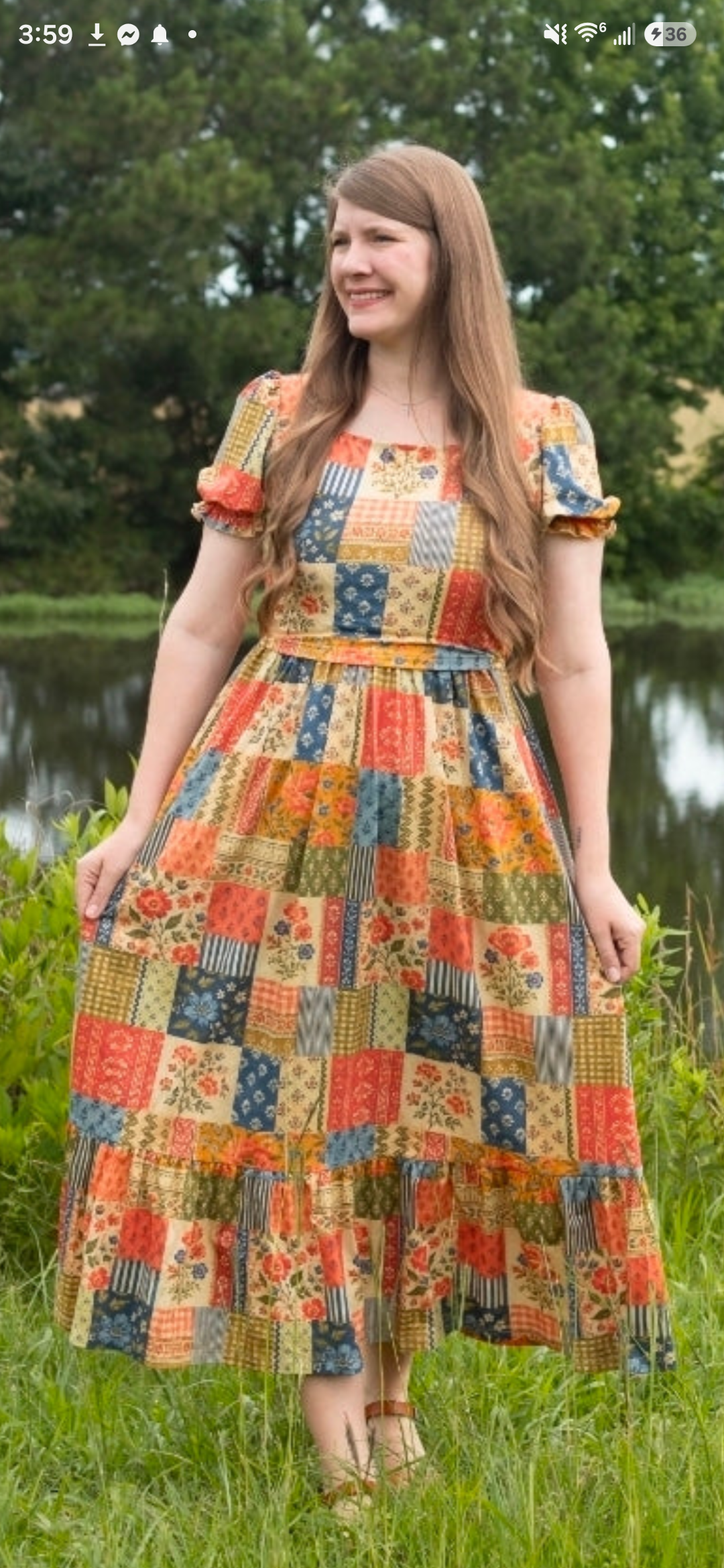 Pre-Order "Heritage Patchwork" Cotton 50-inch Dress
