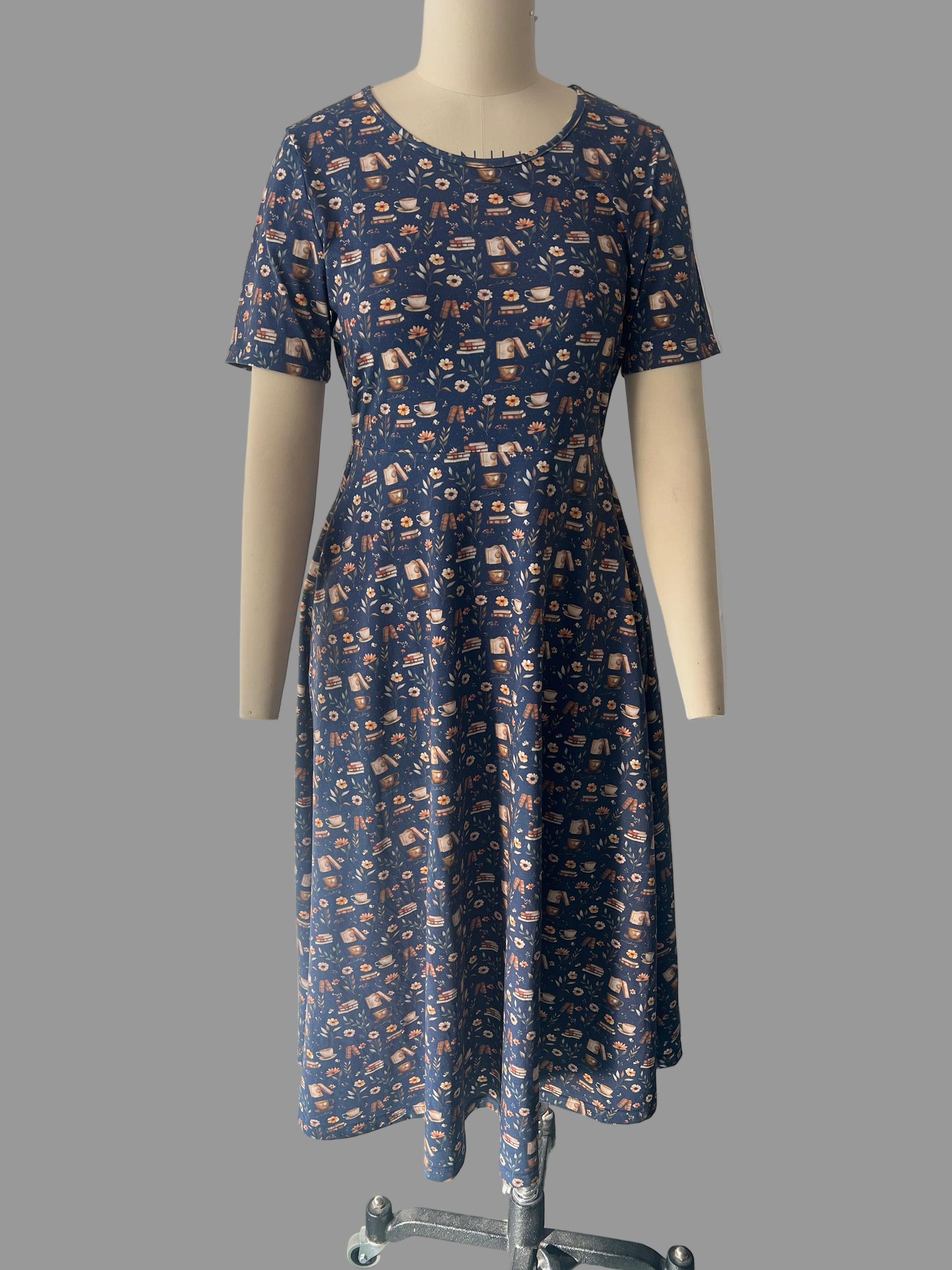 Pre-Order "Novella" Books Print Cotton Twirl Dress