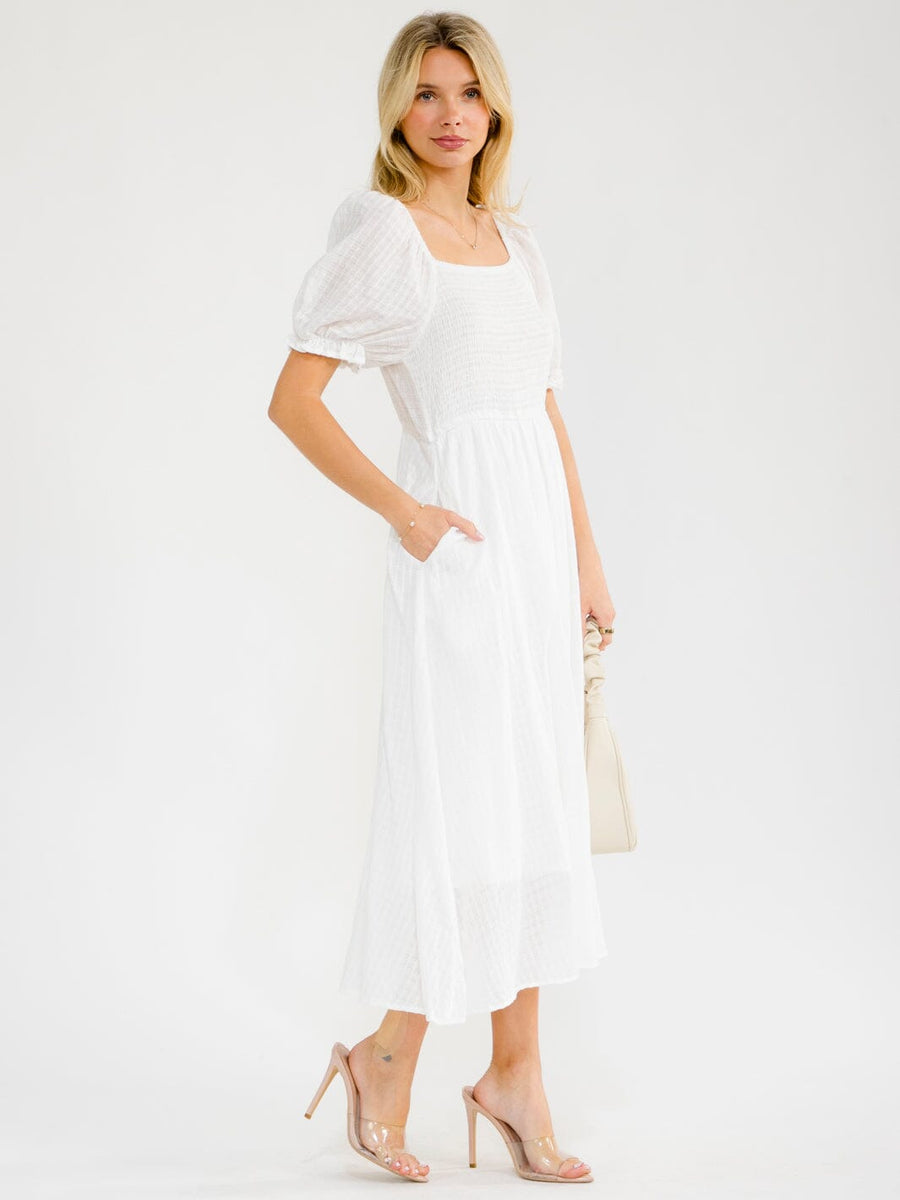 100% Cotton Dress in White