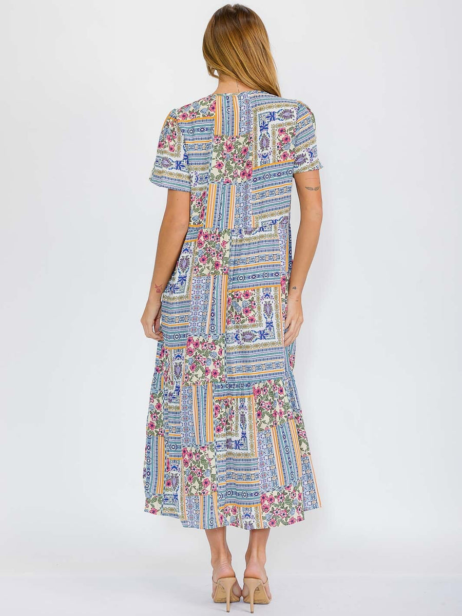 Short Sleeve V-Neck Dress