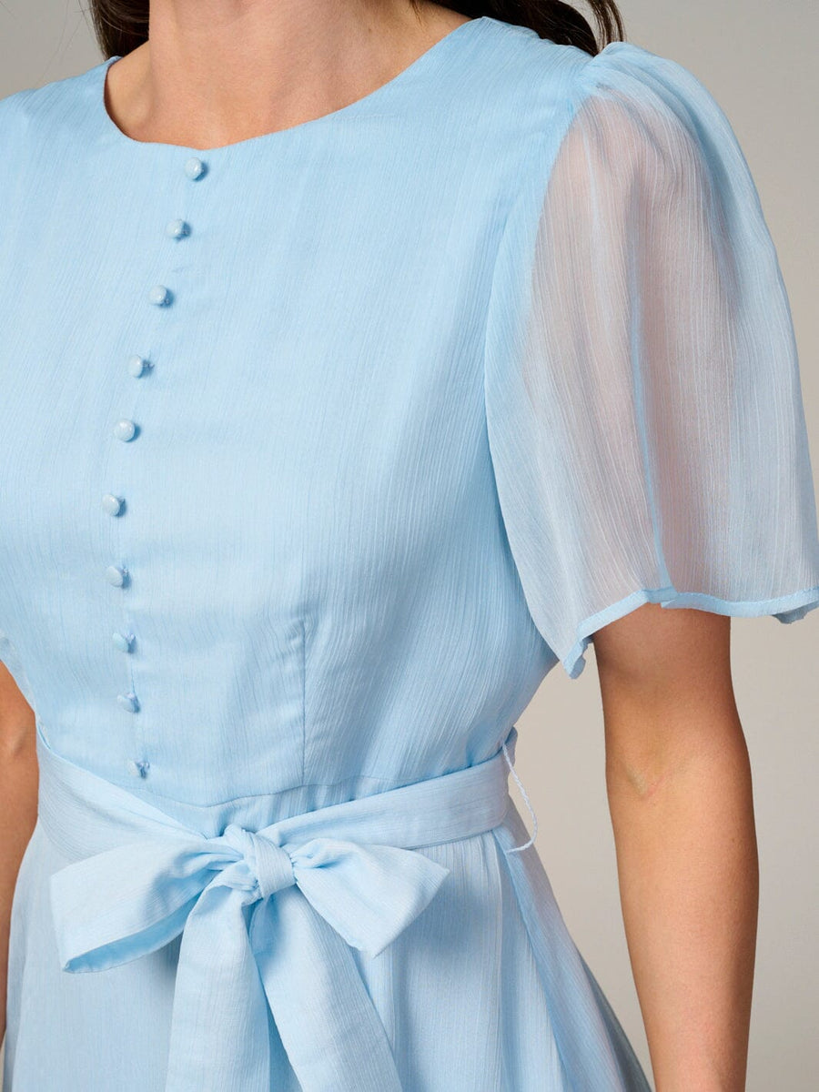 Baby Blue Dress with Sash