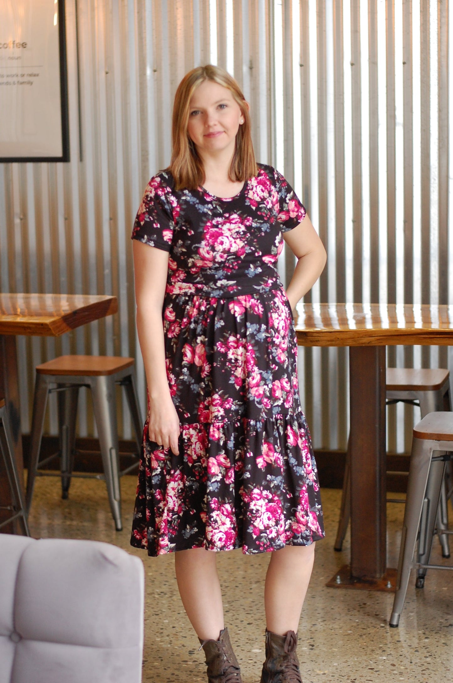 "Rose in Bloom" Tiered Nursing & Maternity Friendly Dress