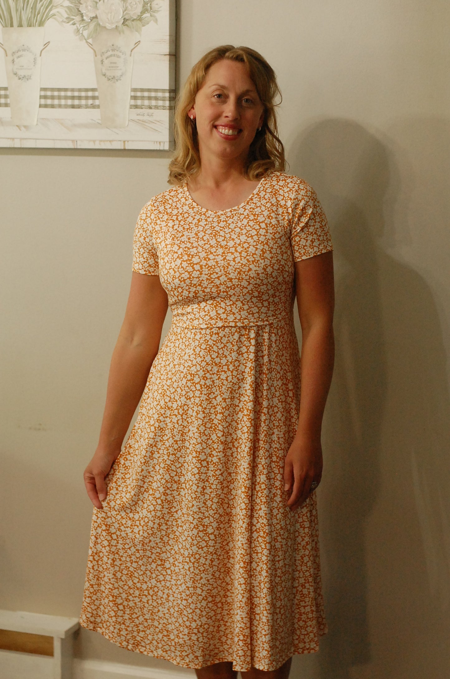 "Summer Blossom" Round Neck Twirl Nursing Friendly Dress