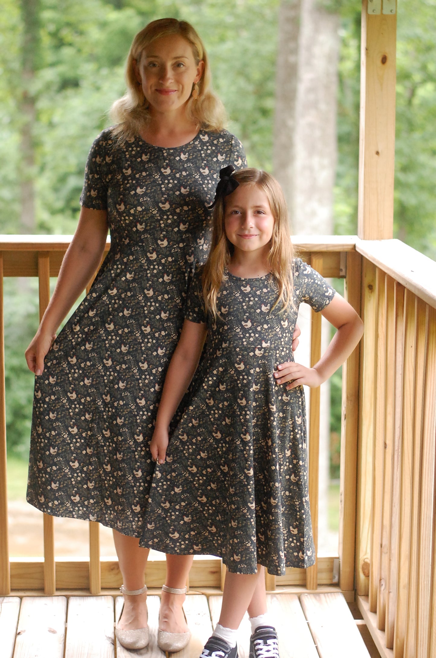 Pre-Order Cotton Chicken Print Twirl Dress