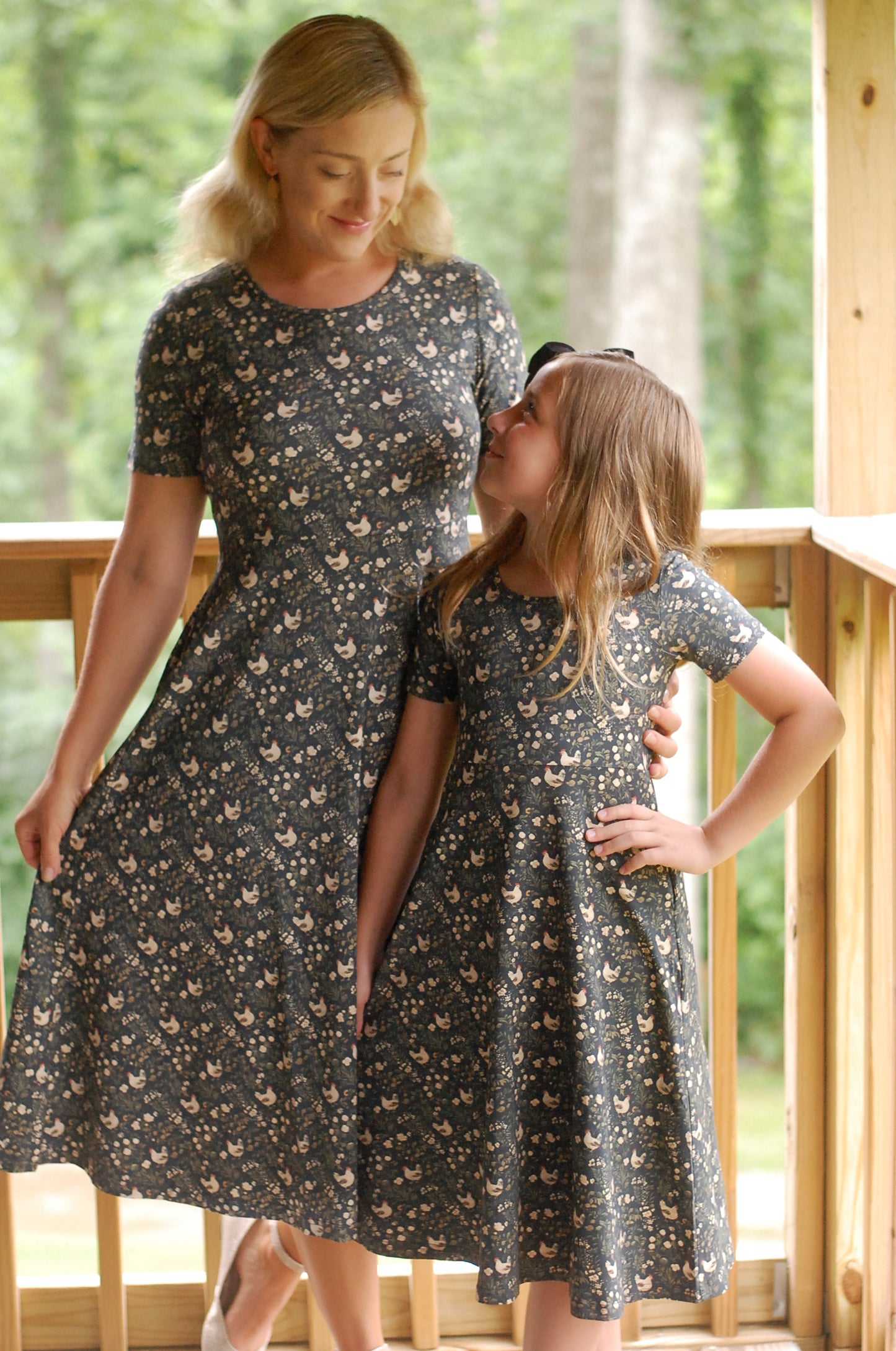 Pre-Order Cotton Chicken Print Twirl Dress