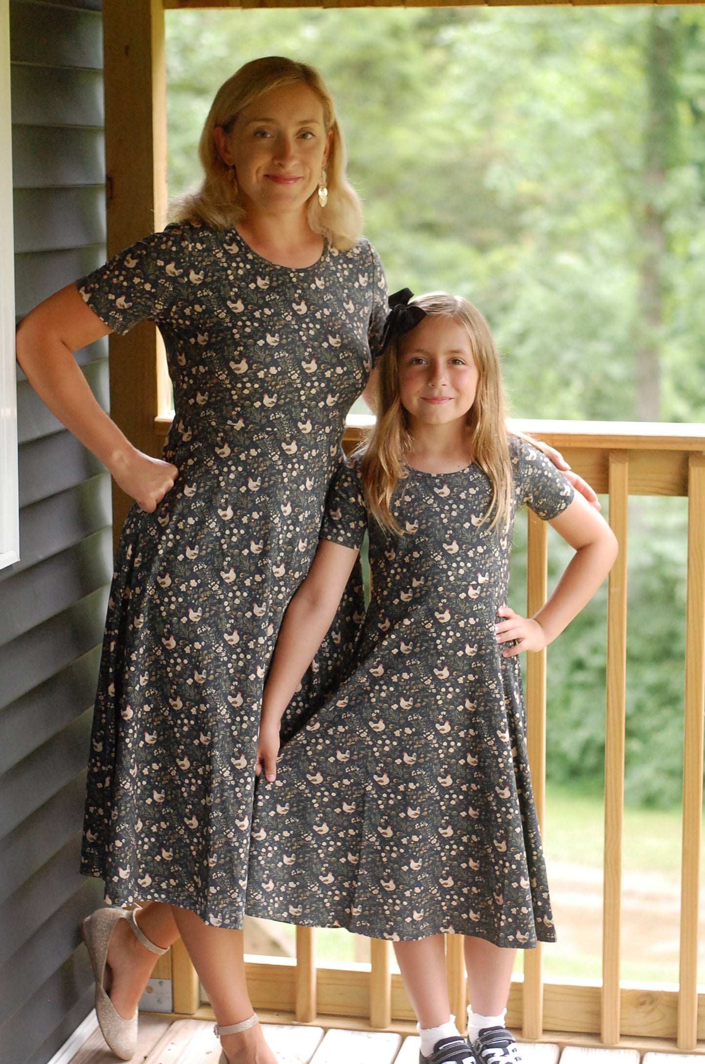 Pre-Order Cotton Chicken Print Twirl Dress