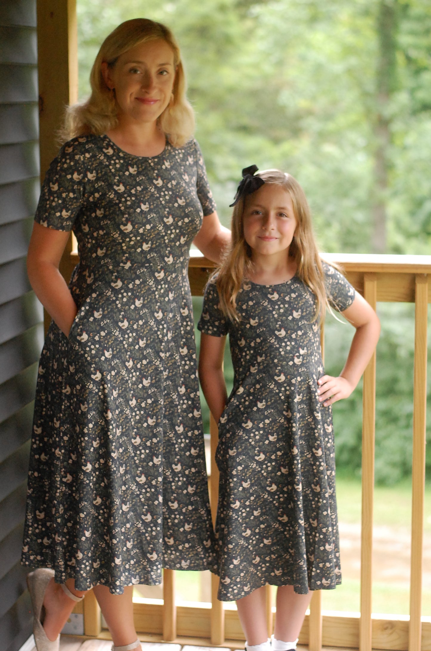 Pre-Order Cotton Chicken Print Twirl Dress