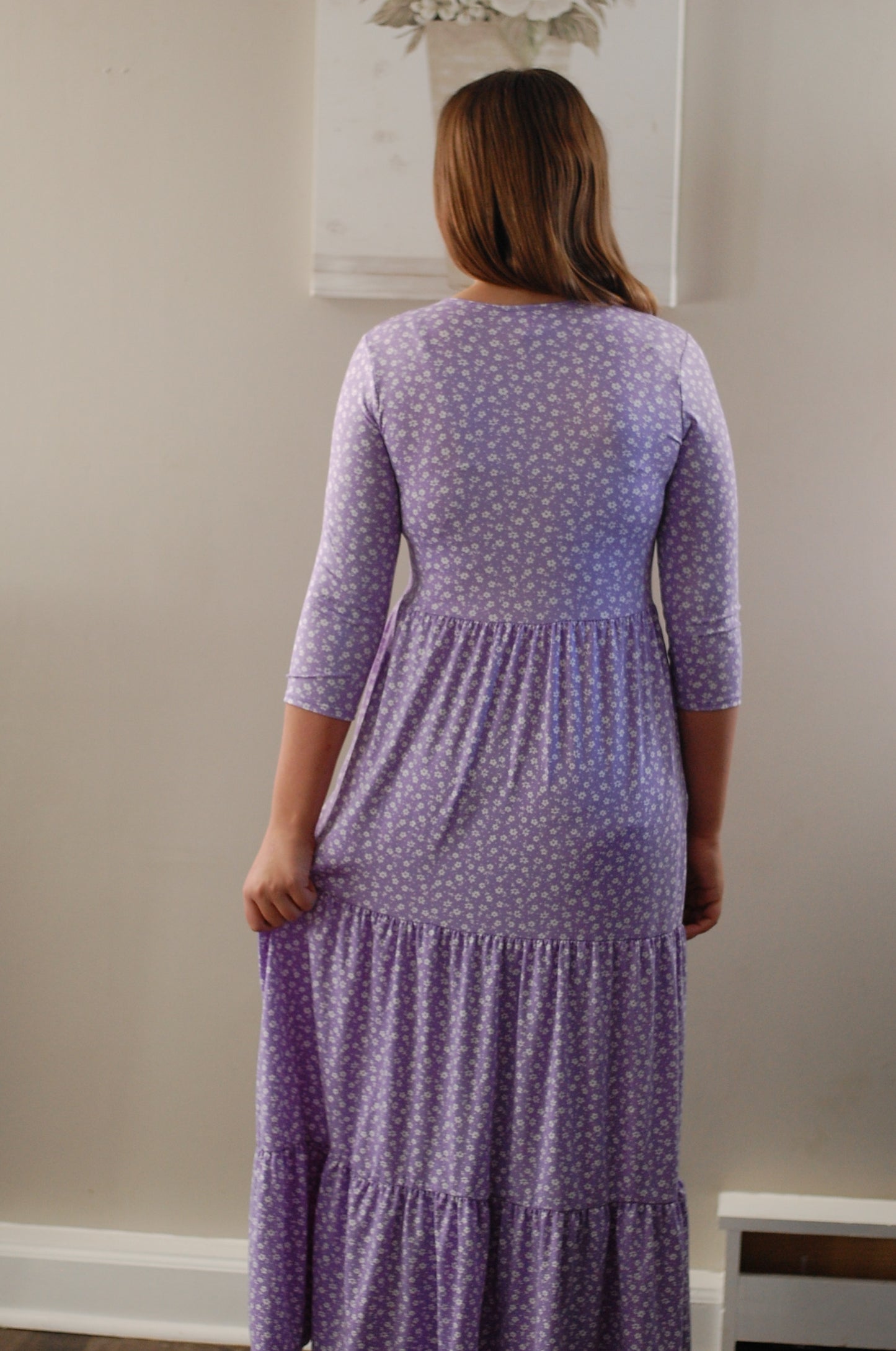 Lavender Blossoms Tiered Dress