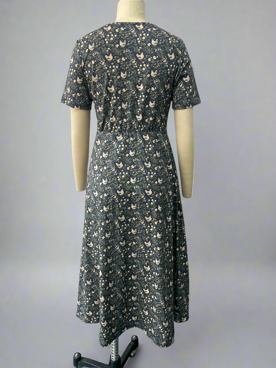 Pre-Order Cotton Chicken Print Twirl Dress