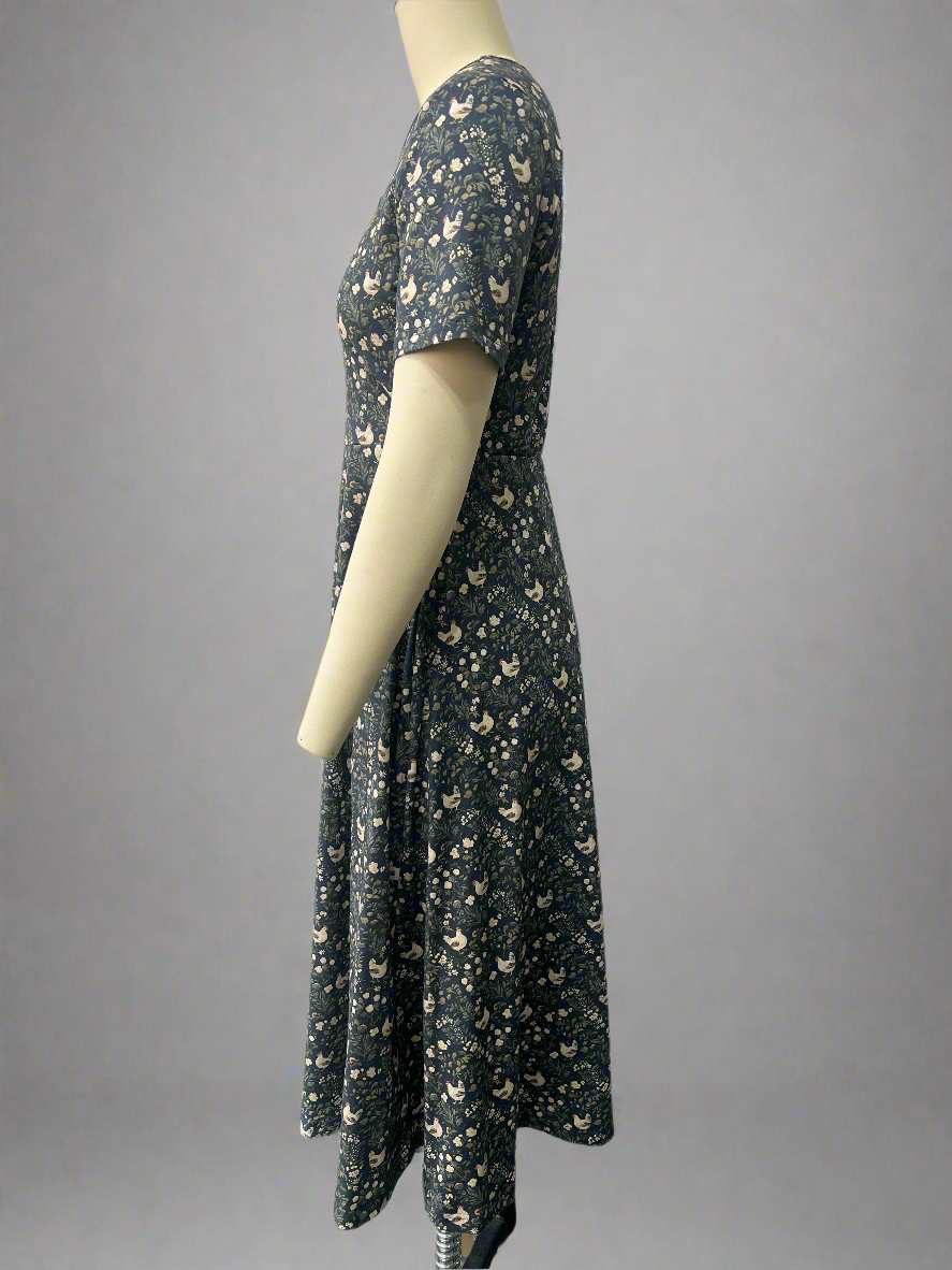Pre-Order Cotton Chicken Print Twirl Dress