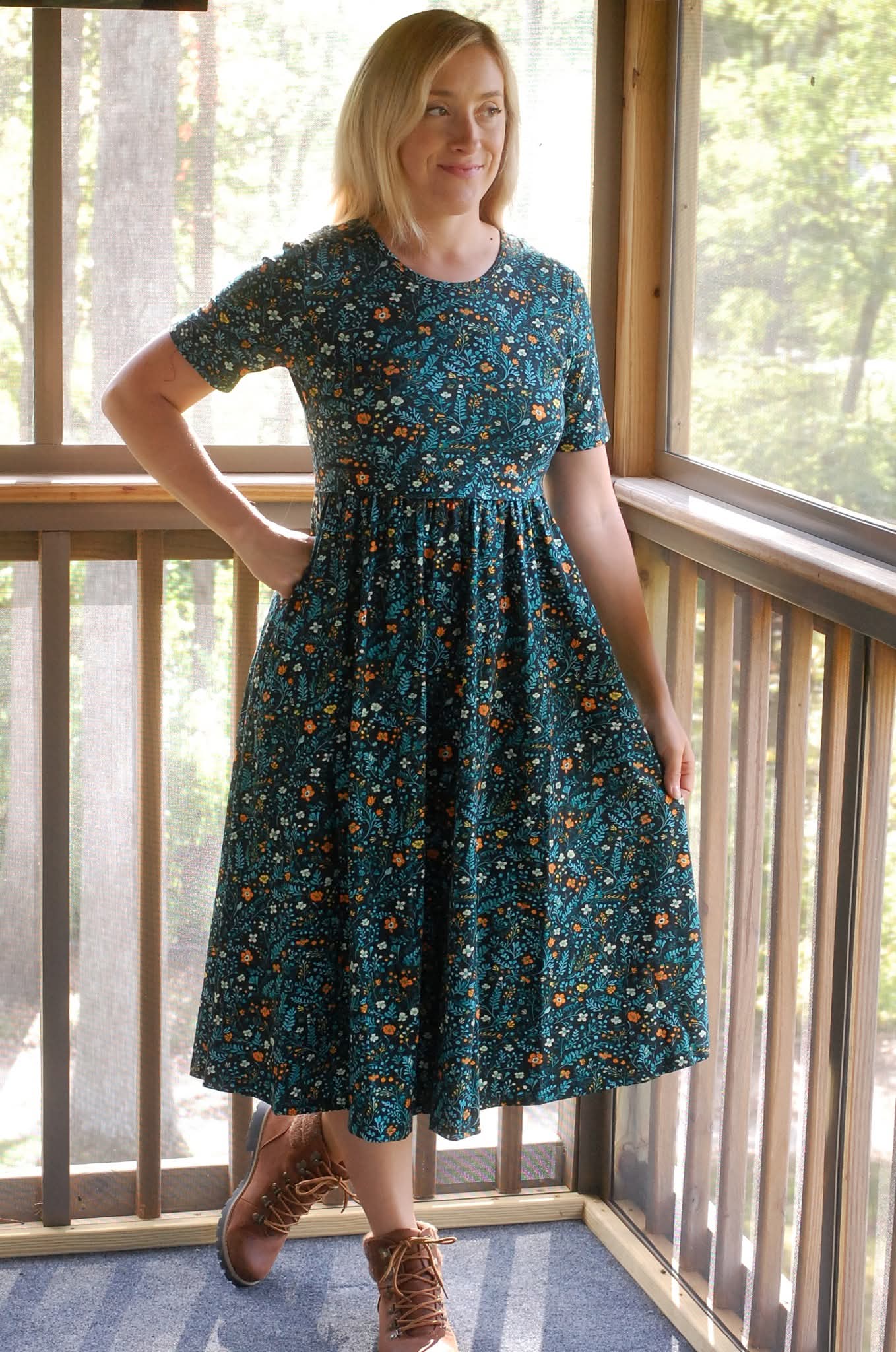 Cotton Fernwood Floral Homestead Nursing Friendly Dress