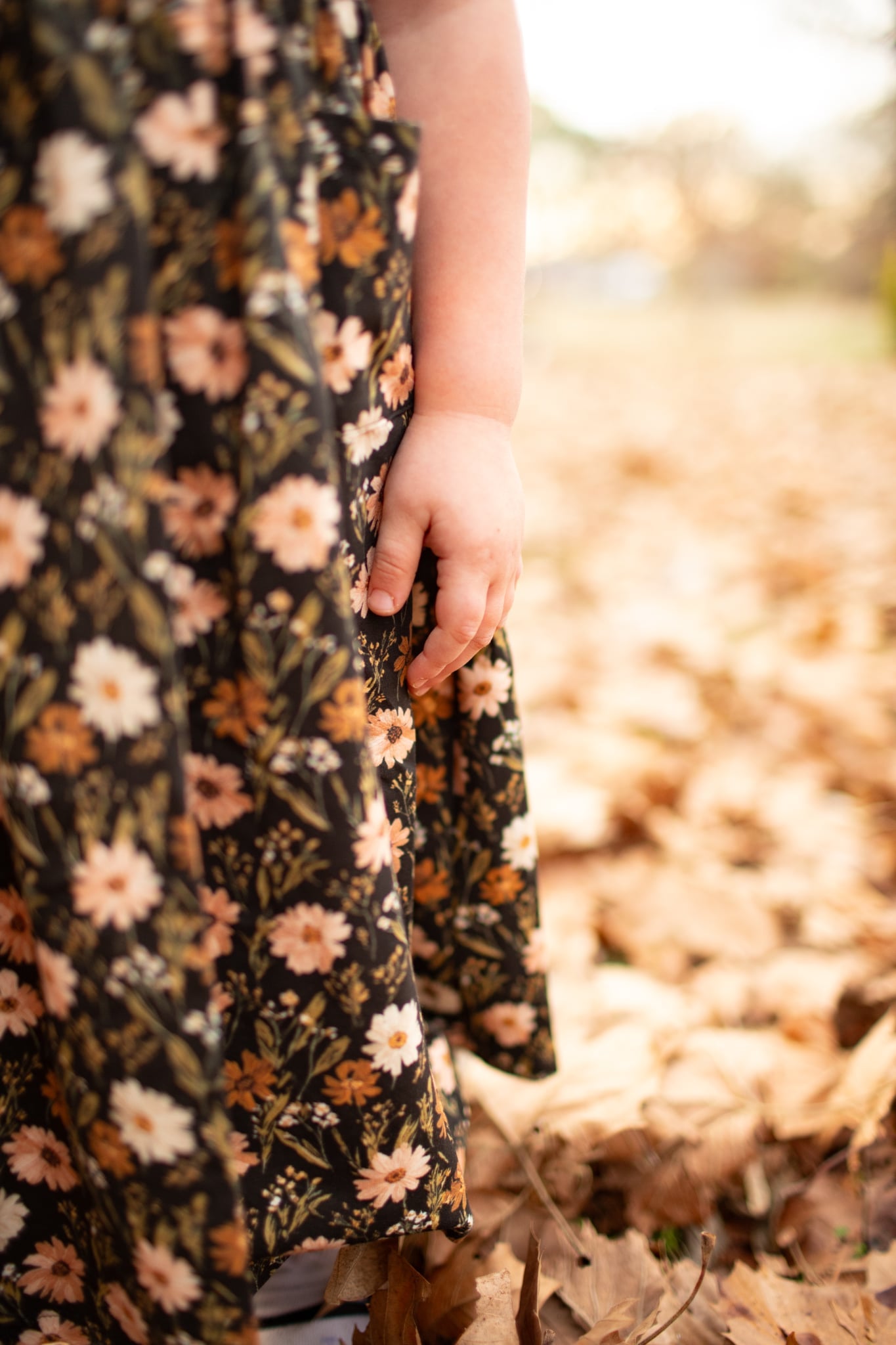 Girls Autumn Blooms Front Pocket Dress