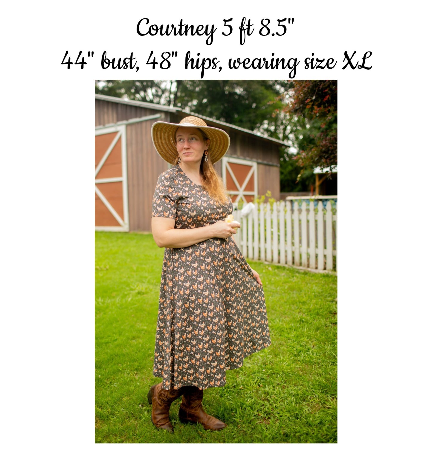 Pre-Order "Farmyard Bevy"  Cotton Twirl Midi Dress
