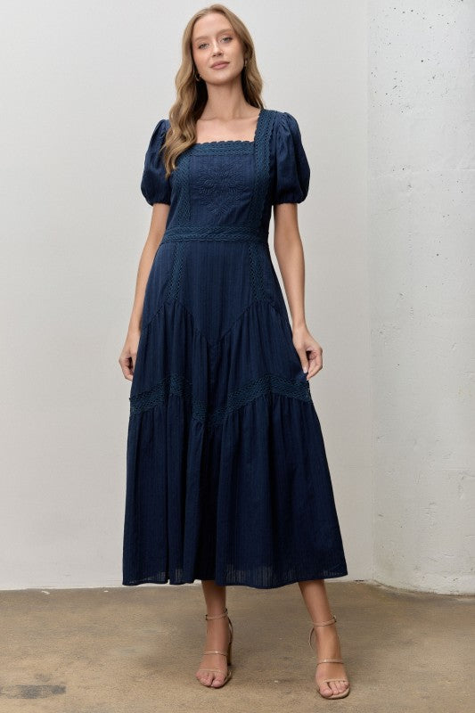 Pre-Order 100% Cotton Dress in Navy
