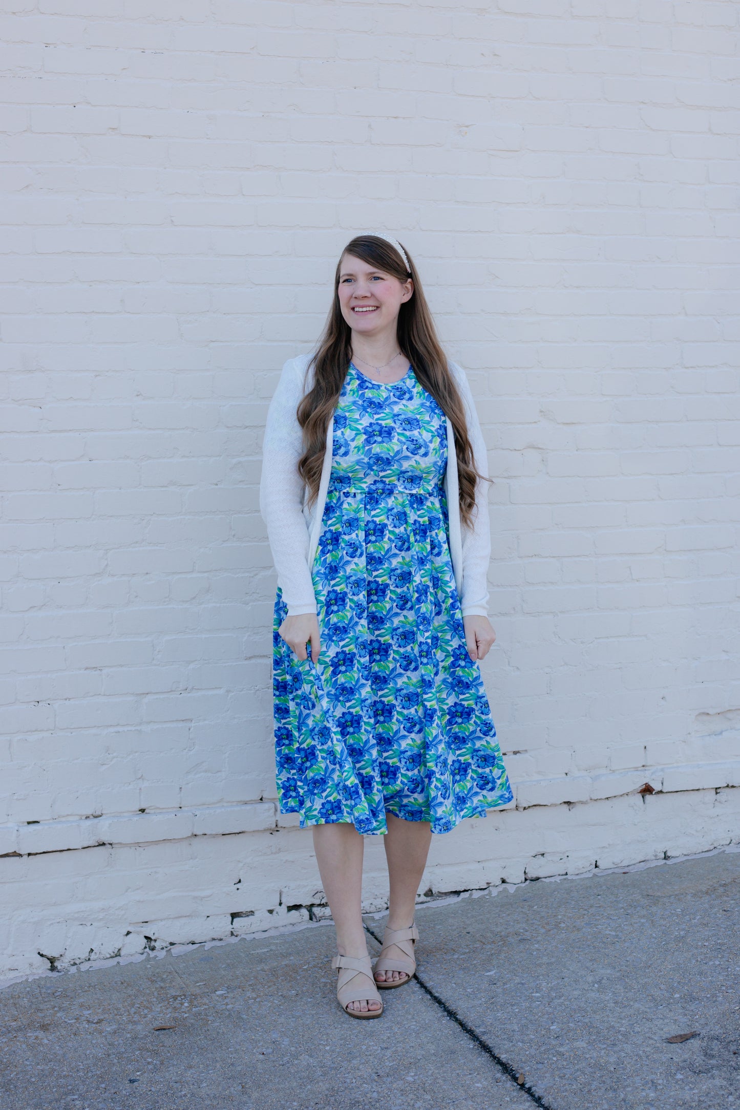 Watercolor Blooms Cotton Dress