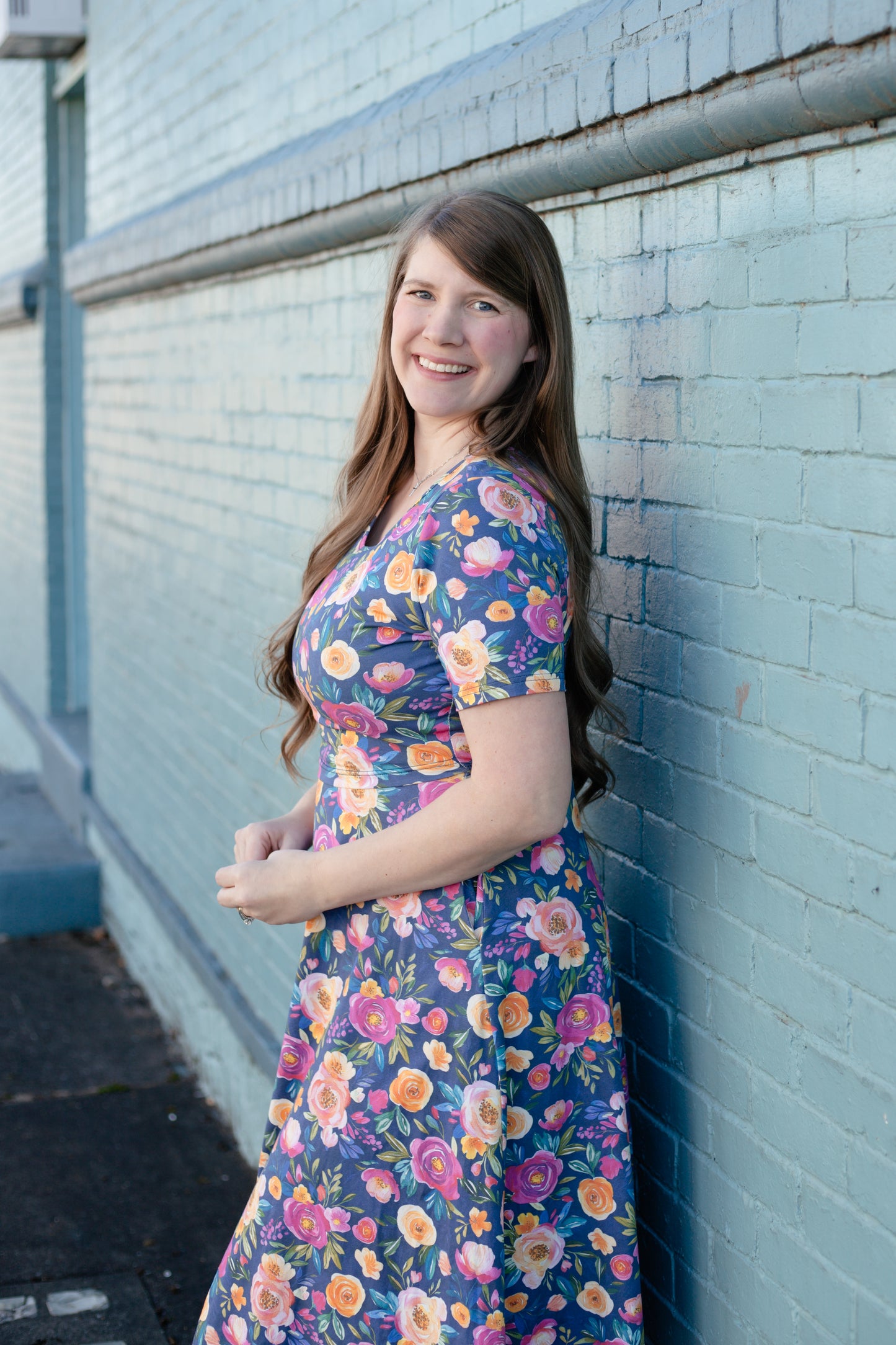 Jeweled Blooms Cotton V-Neck Twirl Dress