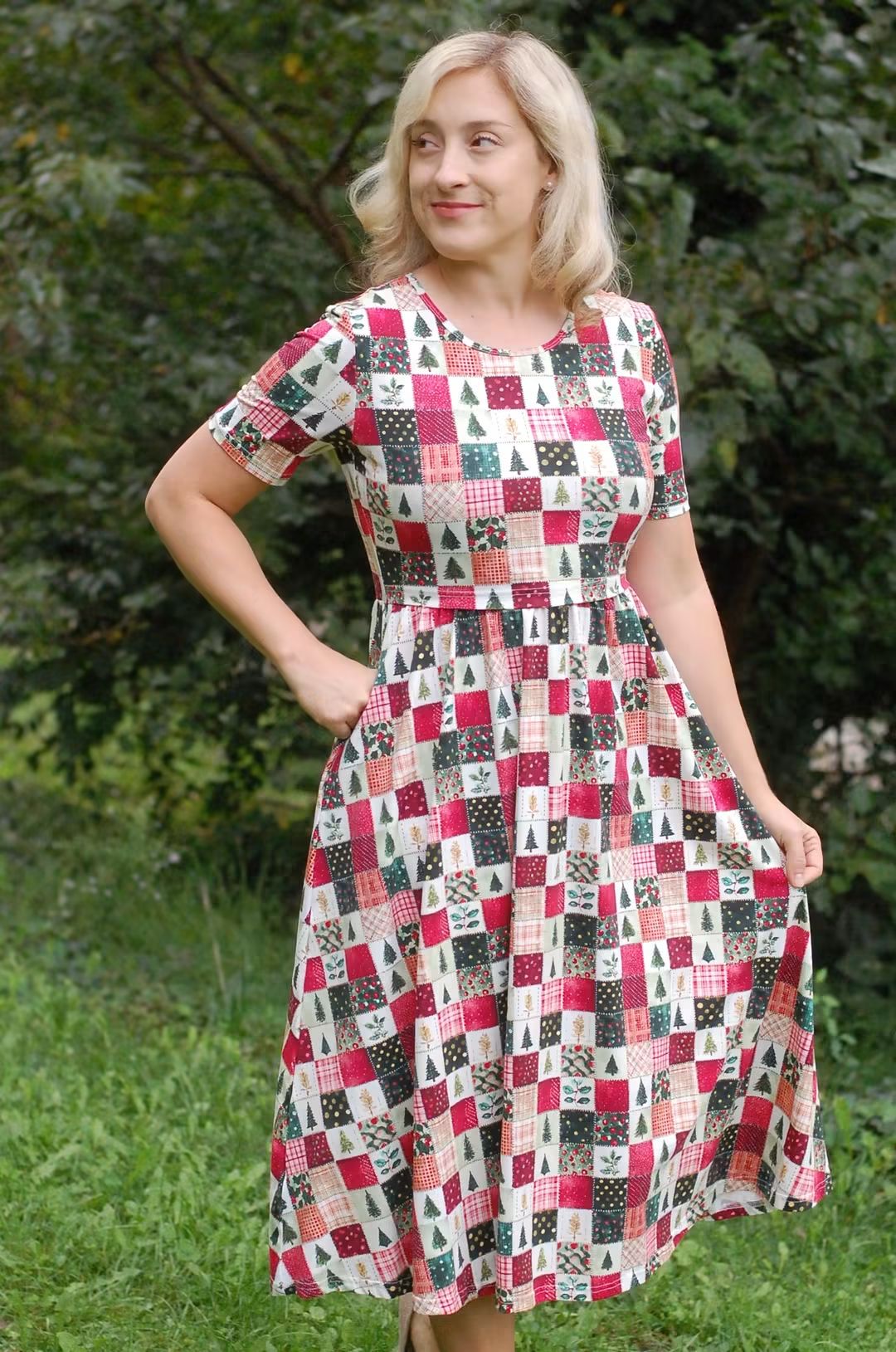 Pre-Order "Holiday Cheer"  Cotton Midi Dress