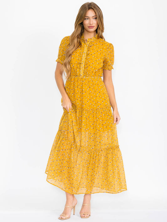 Yellow Floral Maxi Dress